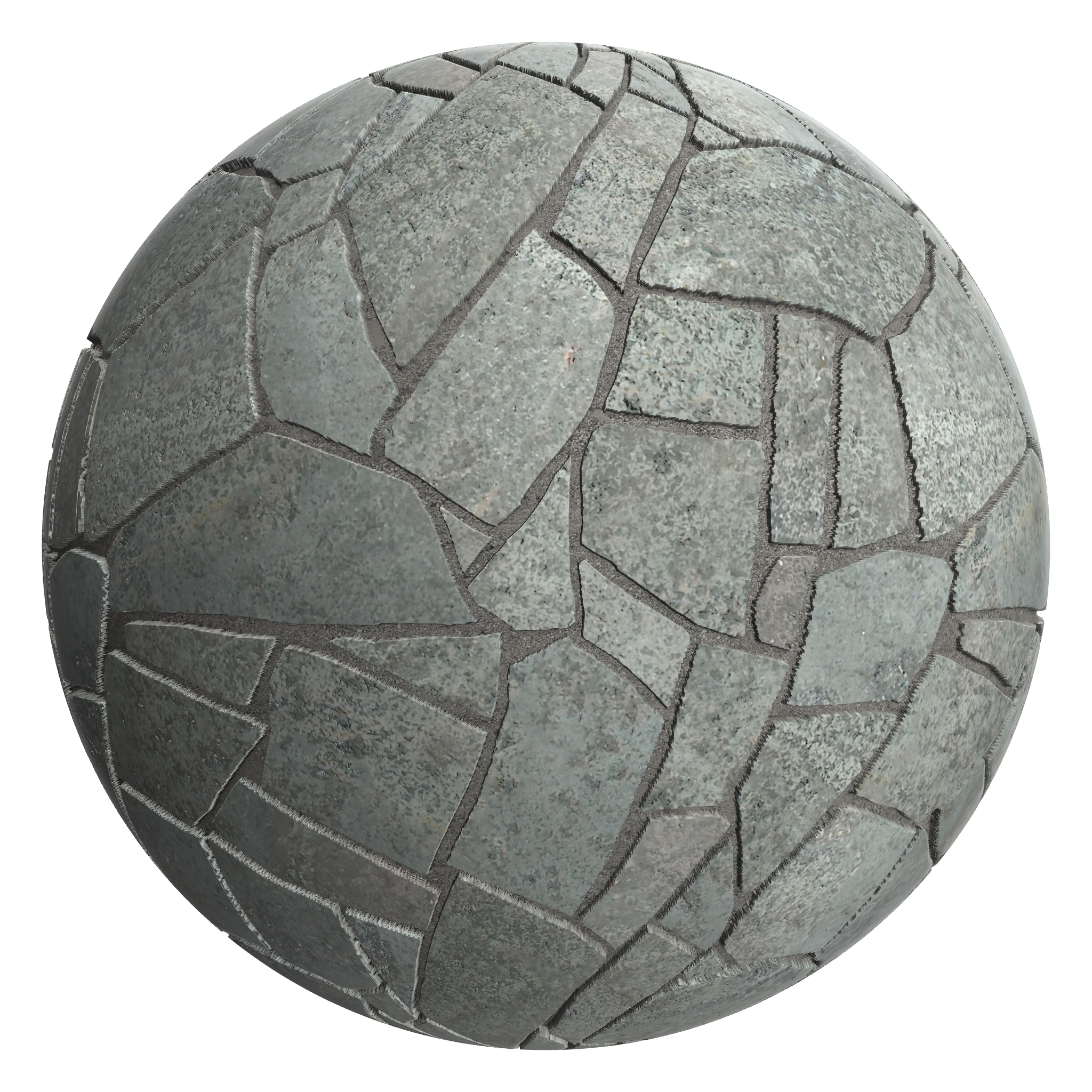 3D sphere preview of Flagstone, Crazy Paving seamless texture