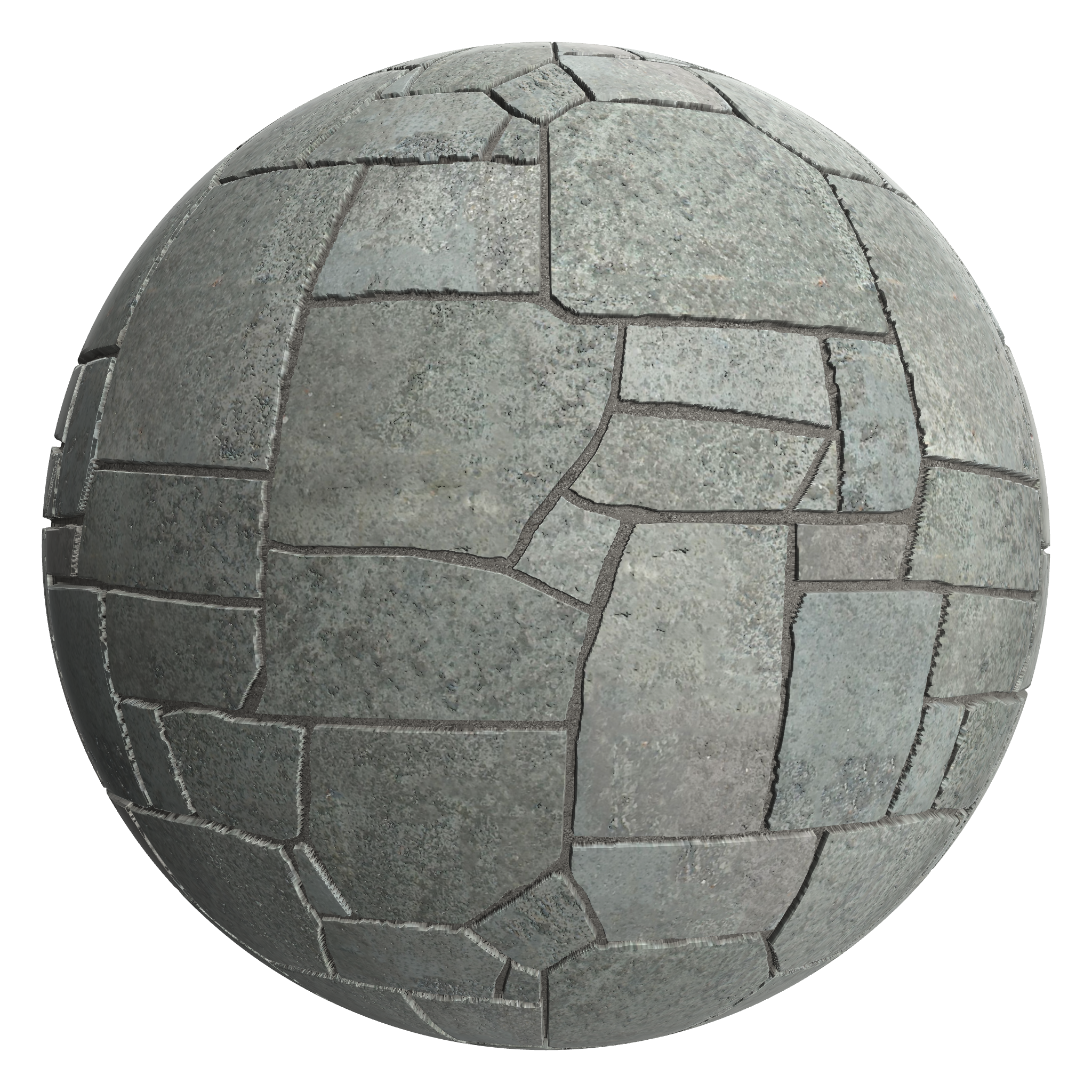 3D sphere preview of Flagstone, Crazy Paving seamless texture
