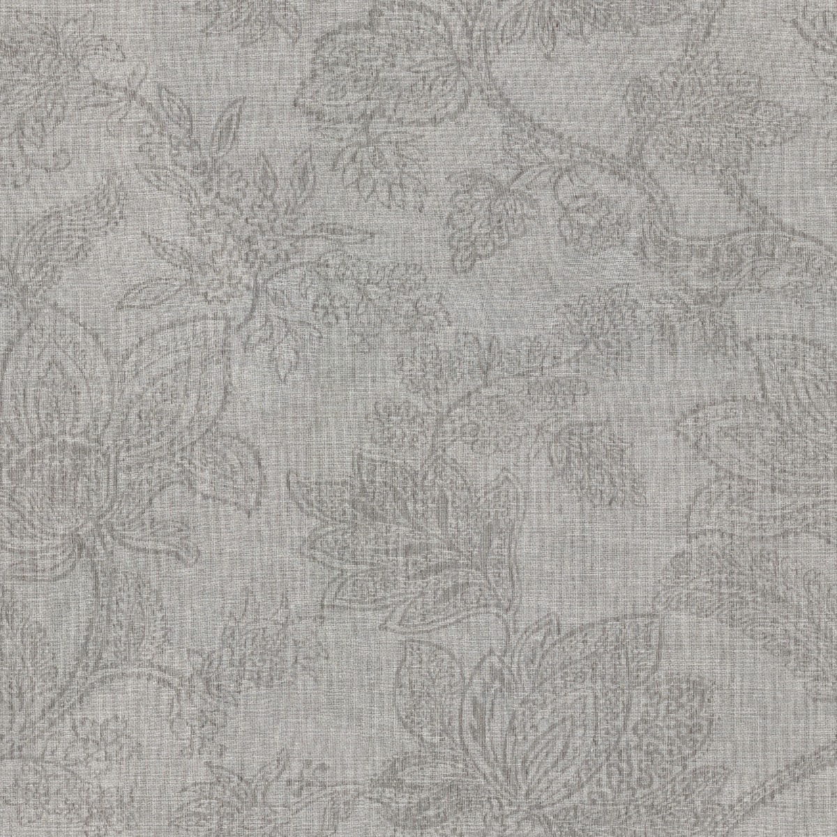 A seamless fabric texture with floral grey sheer units arranged in a None pattern