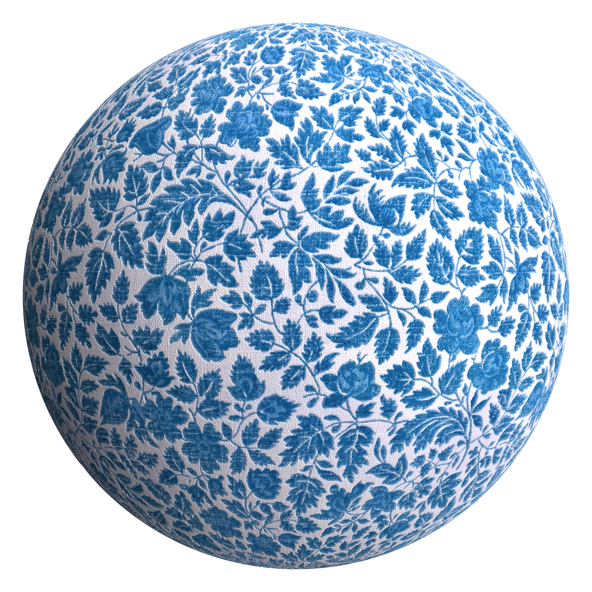 3D sphere preview of Floral Linen Fabric seamless texture