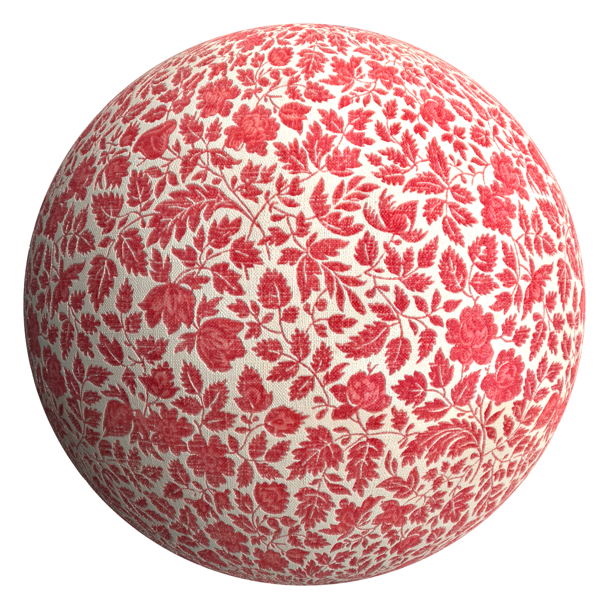 3D sphere preview of Floral Linen Fabric seamless texture