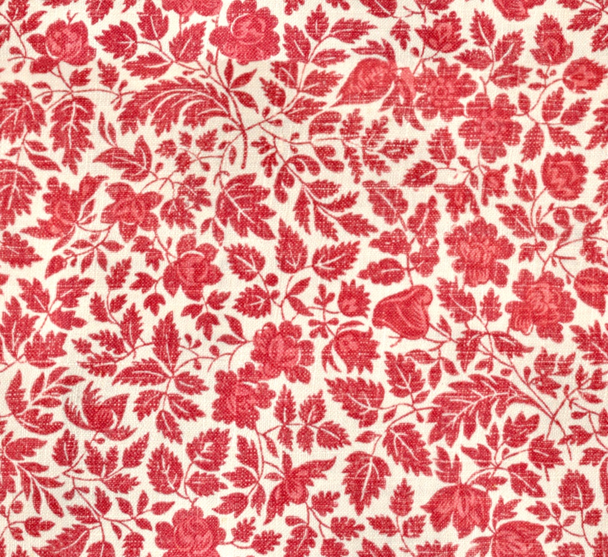 A seamless fabric texture with floral vine linen fabric units arranged in a None pattern