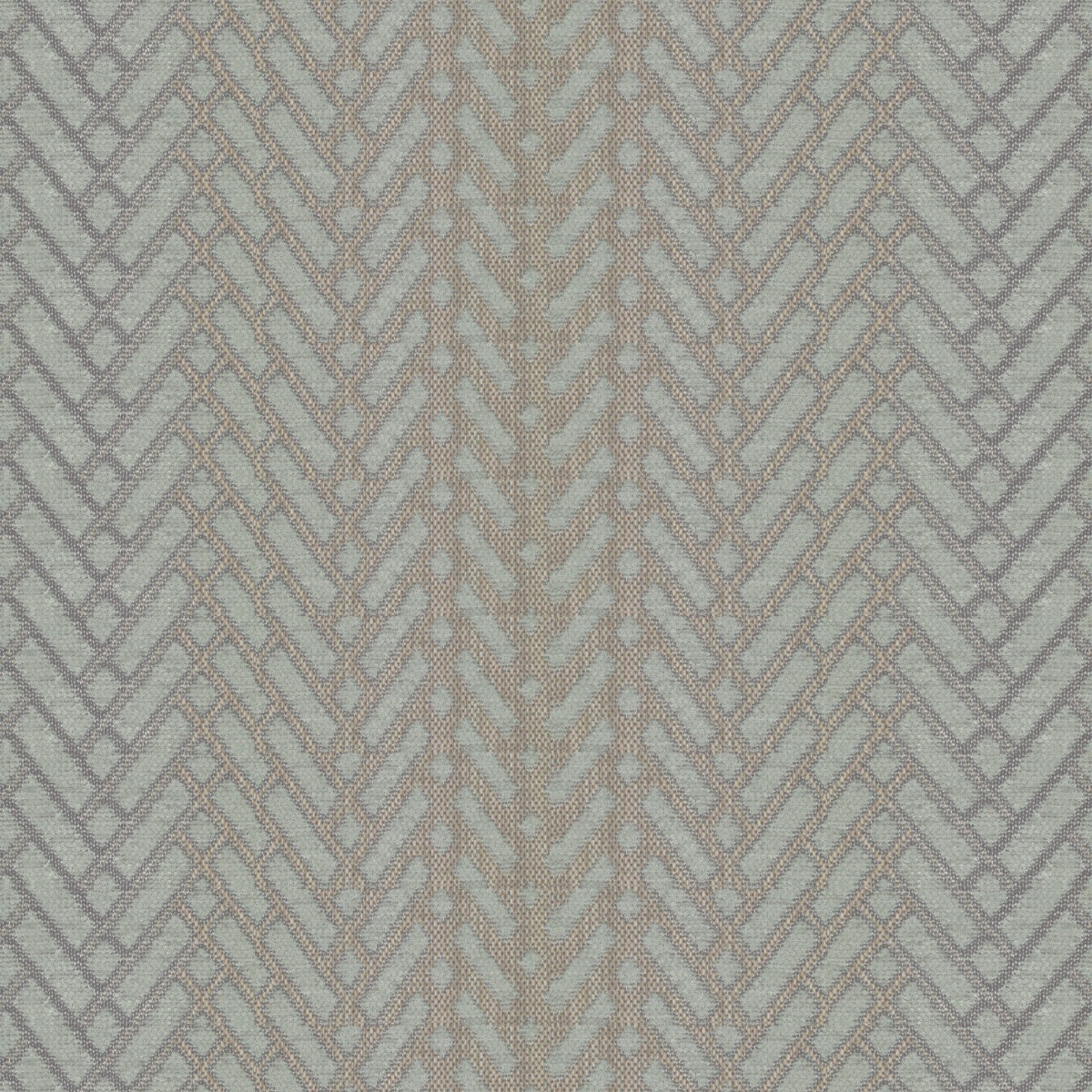 A seamless fabric texture with geometric duckegg chenille units arranged in a None pattern