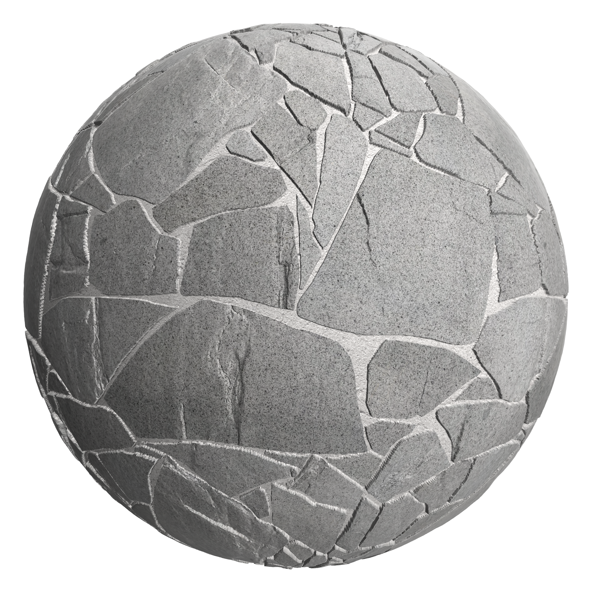 3D sphere preview of Granite, Crazy Paving seamless texture
