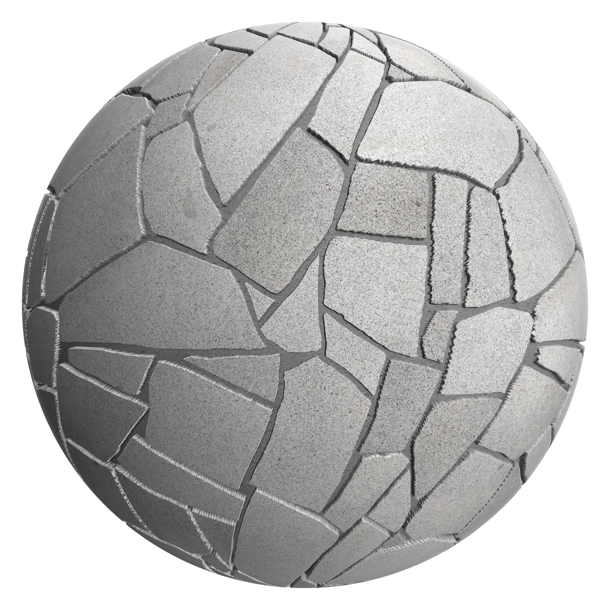 3D sphere preview of Granite, Crazy Paving seamless texture