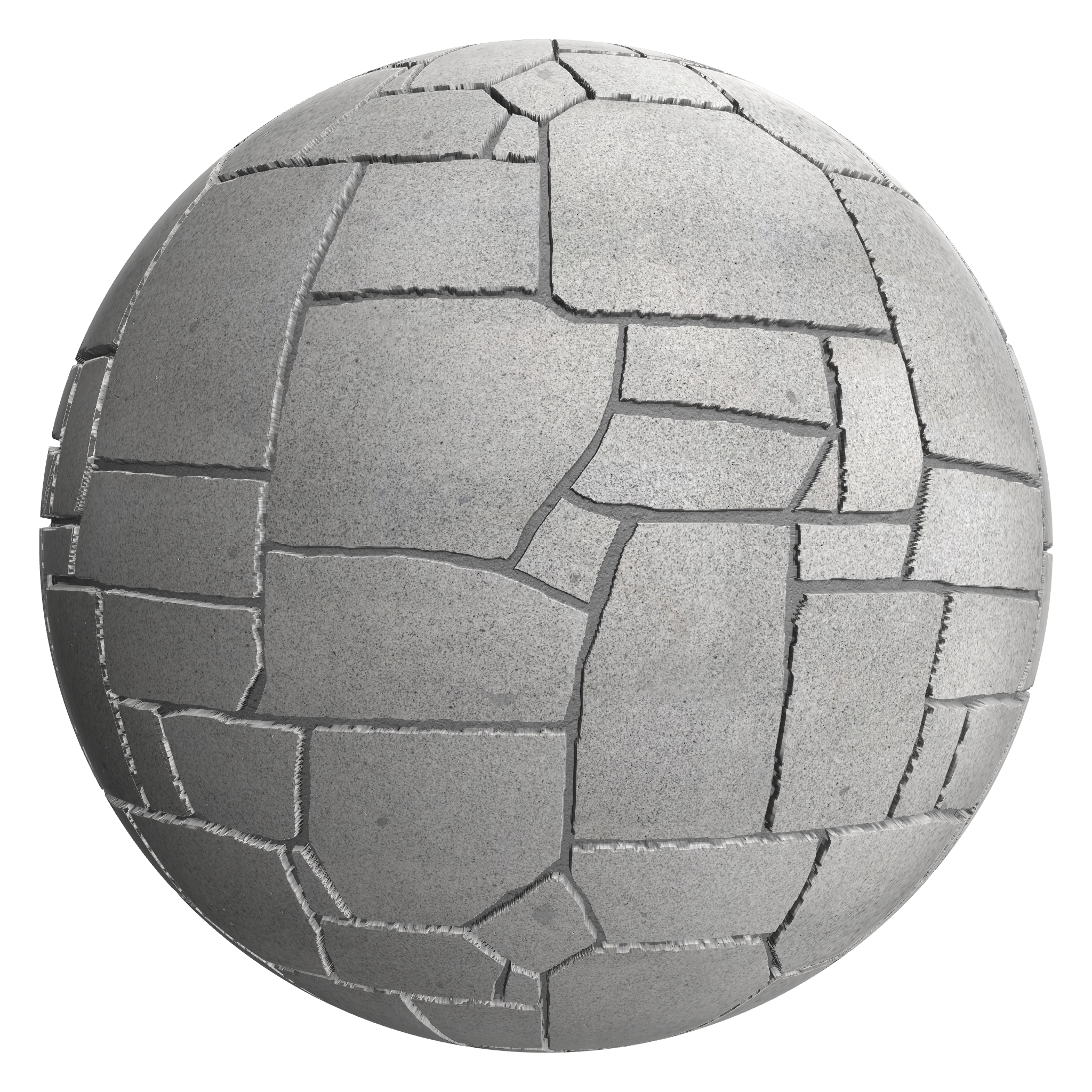 3D sphere preview of Granite, Crazy Paving seamless texture