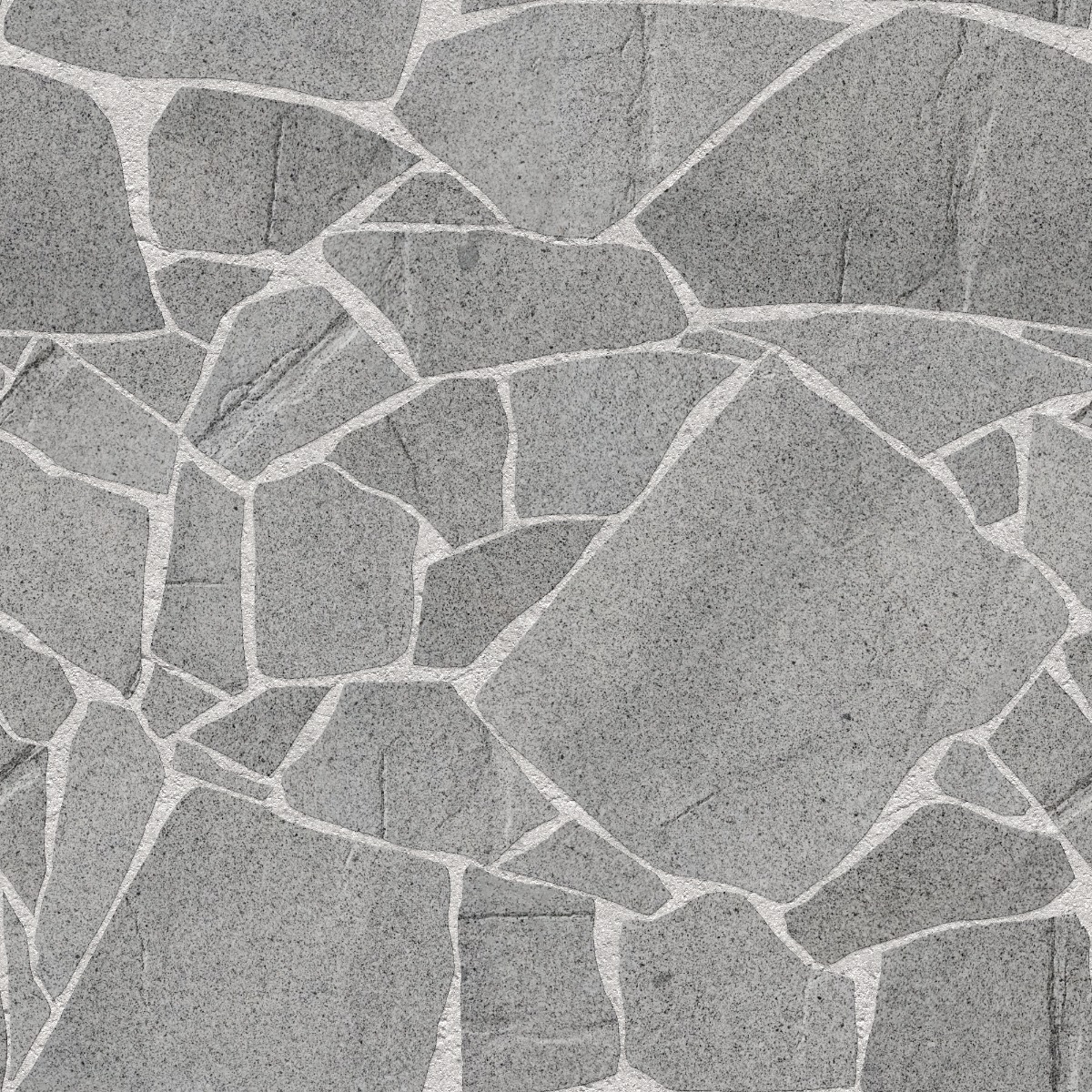 A seamless stone texture with granite blocks arranged in a Crazy Paving pattern