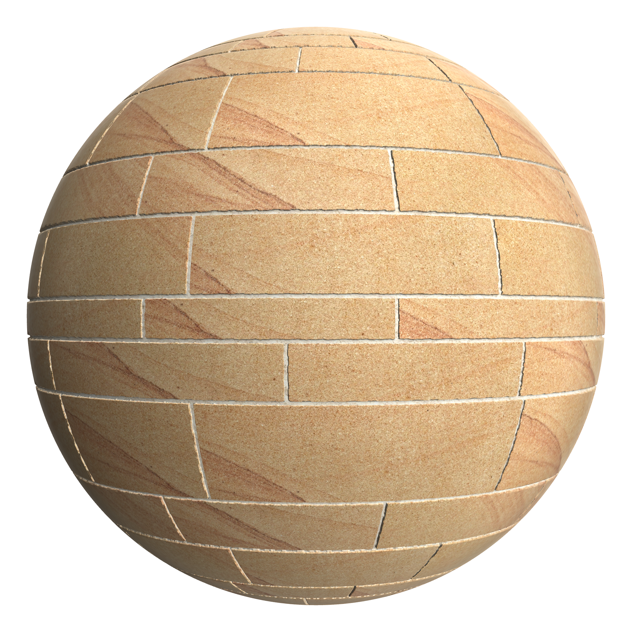 3D sphere preview of Honey Sandstone, Ashlar seamless texture