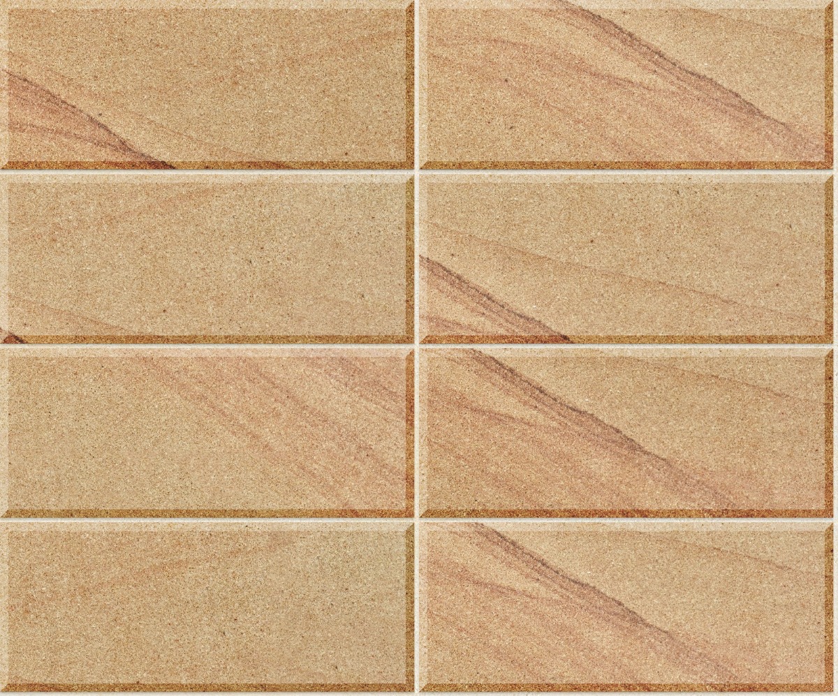 A seamless stone texture with honey sandstone blocks arranged in a Stack pattern