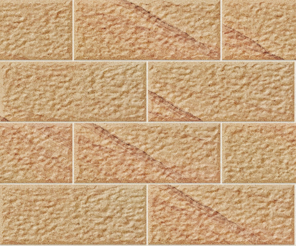 A seamless stone texture with honey sandstone blocks arranged in a Stretcher pattern