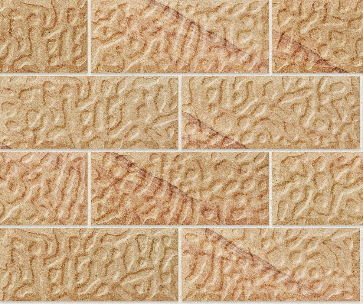 A seamless stone texture with honey sandstone blocks arranged in a Stretcher pattern