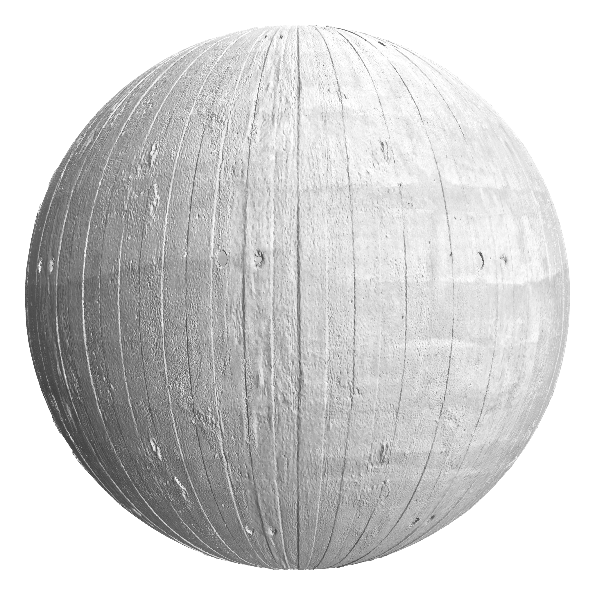 3D sphere preview of Boardmarked In Situ Concrete seamless texture