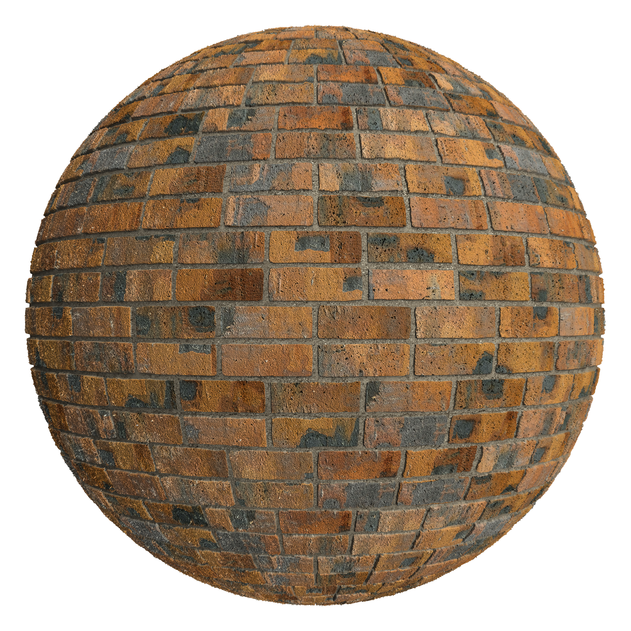 3D sphere preview of Industrial Brick, Double Stretcher seamless texture