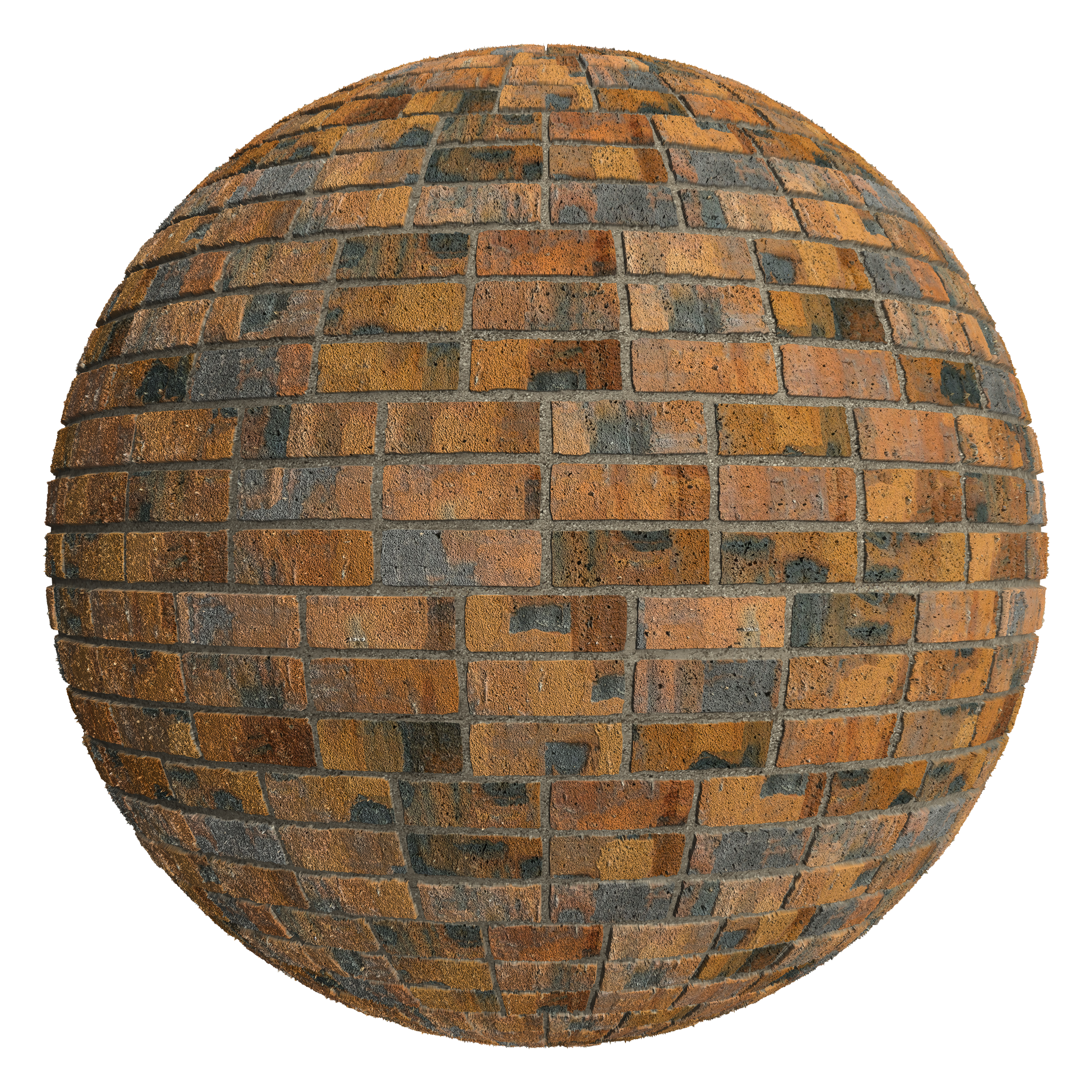 3D sphere preview of Industrial Brick, Triple Stretcher seamless texture