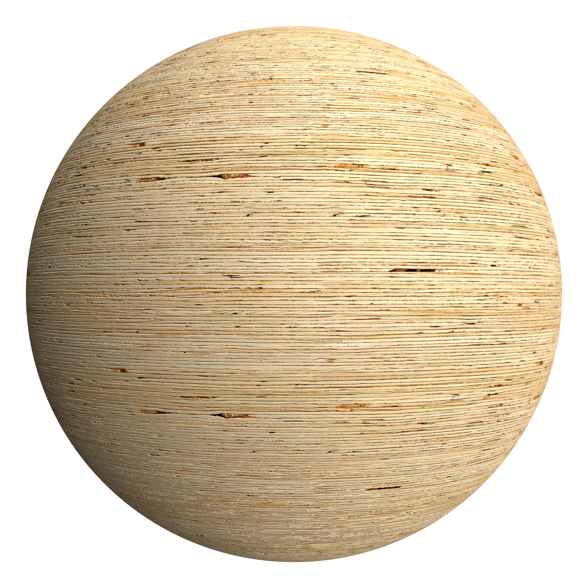 3D sphere preview of Laminated Veneer Lumber (LVL) End Grain seamless texture