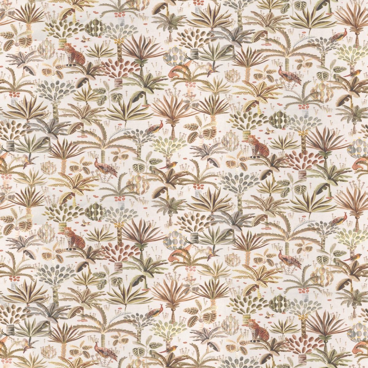 A seamless fabric texture with leaves natural print units arranged in a None pattern