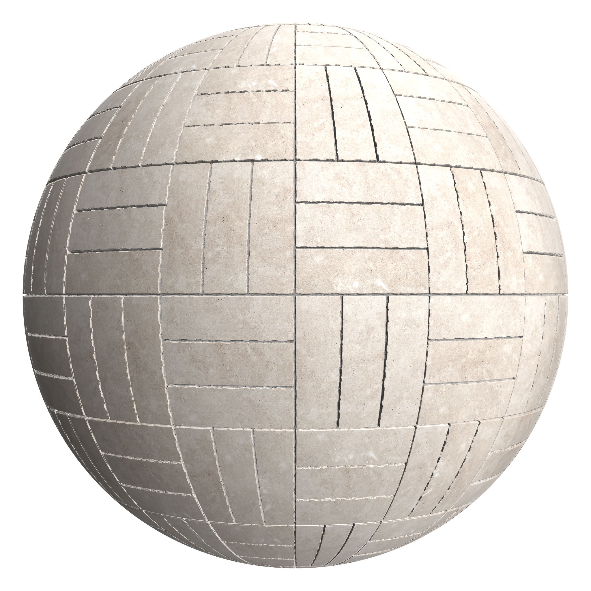 3D sphere preview of Limestone, Basketweave seamless texture