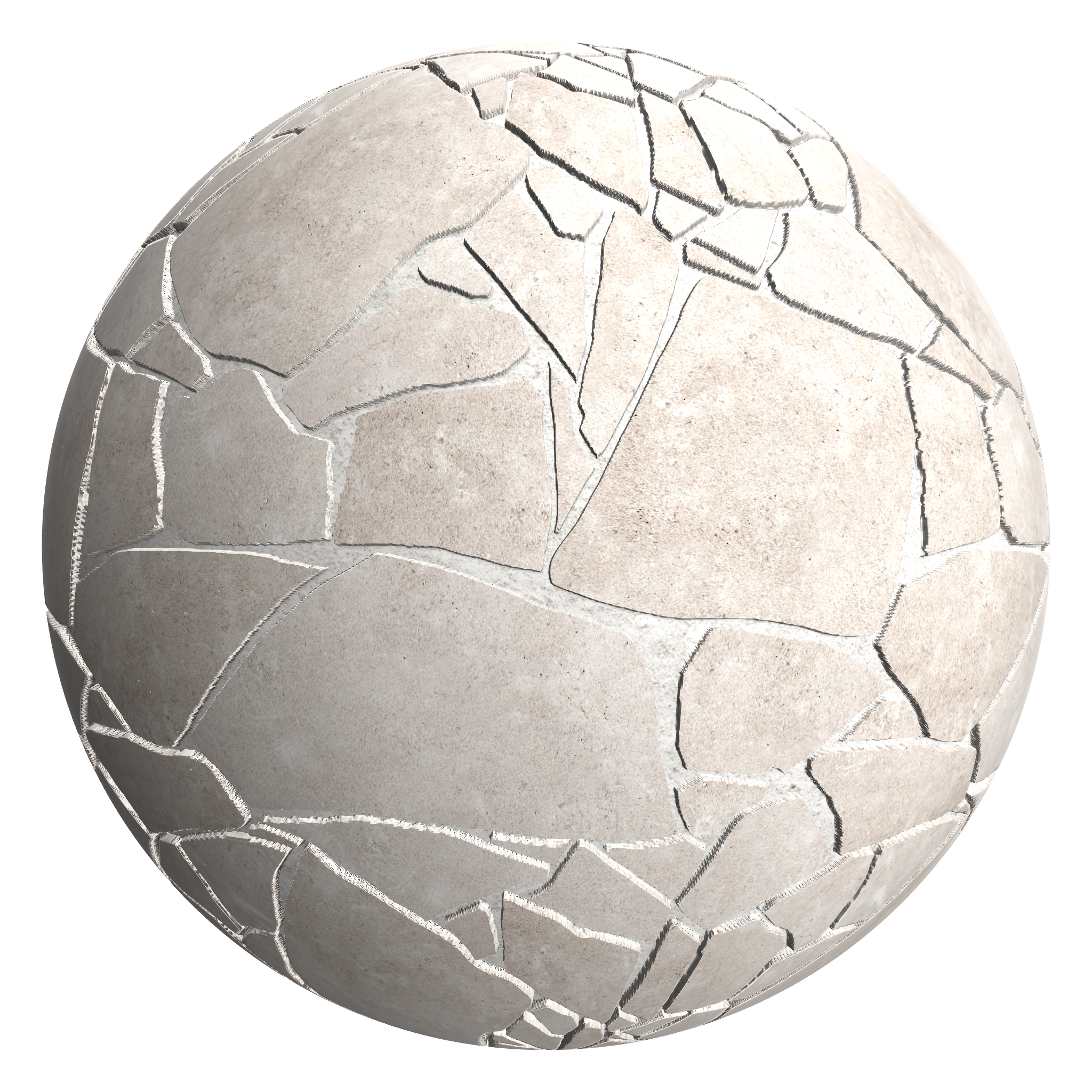 3D sphere preview of Limestone, Crazy Paving seamless texture
