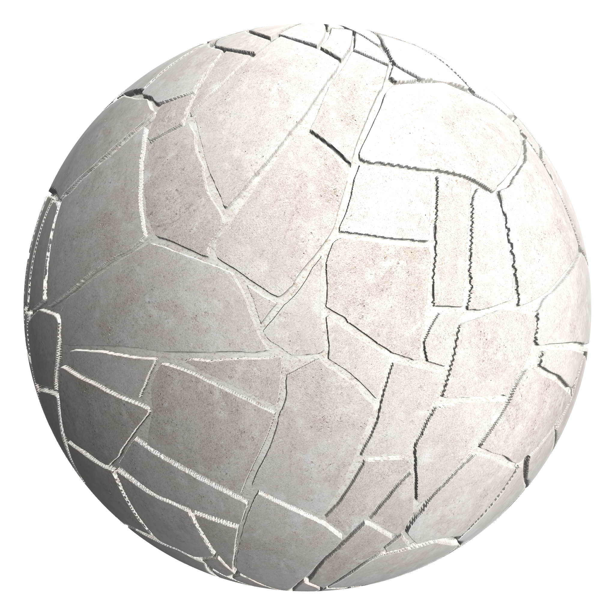 3D sphere preview of Limestone, Crazy Paving seamless texture
