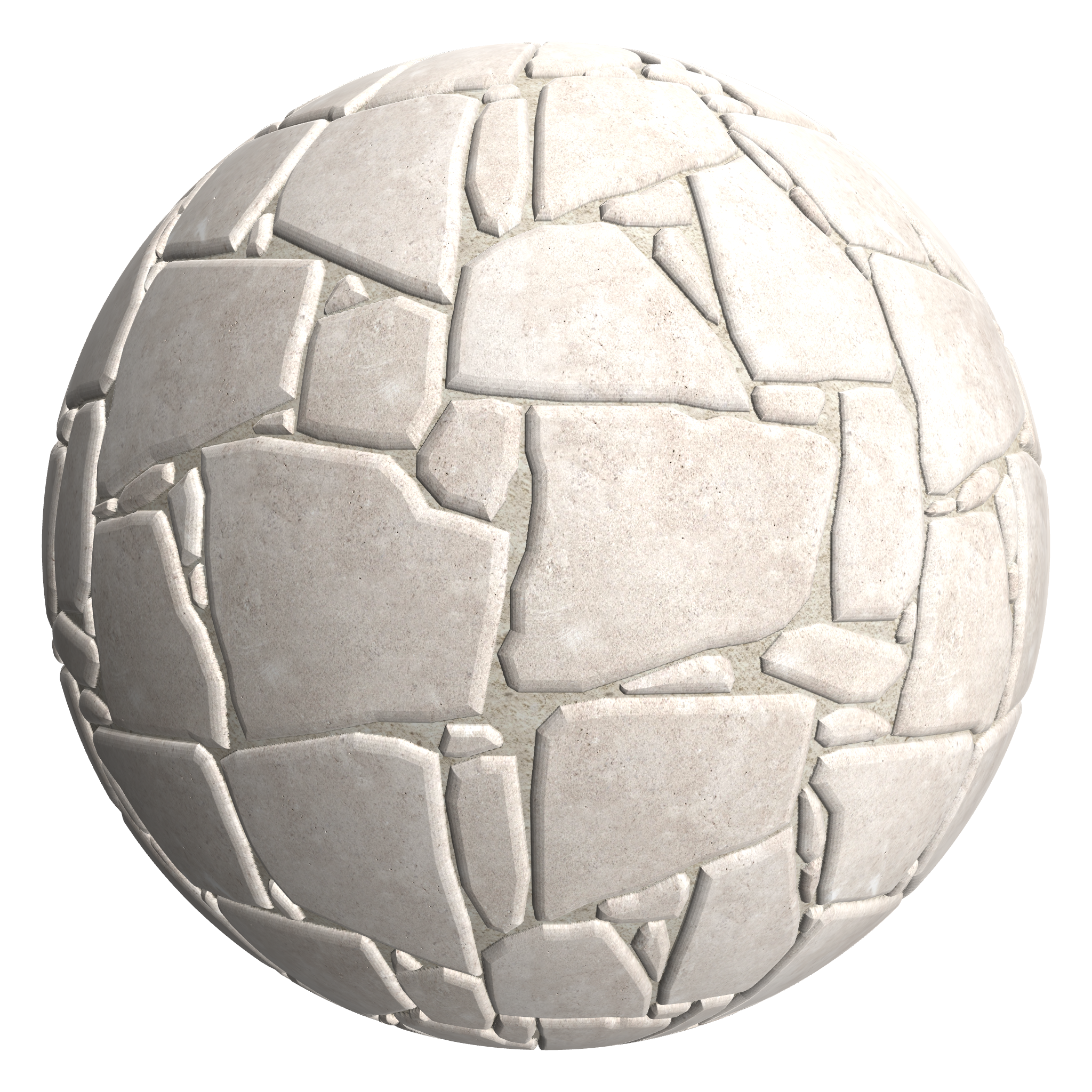 3D sphere preview of Limestone, Drystone seamless texture