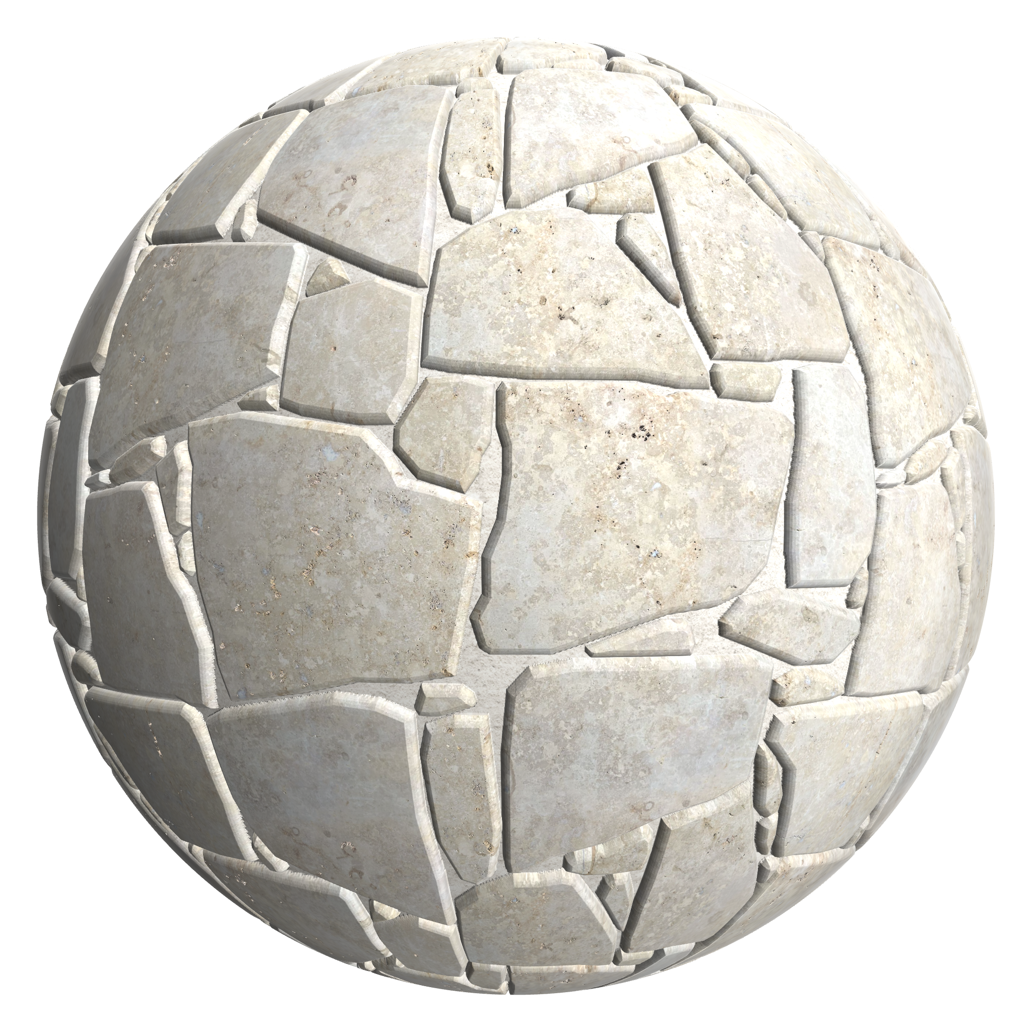 3D sphere preview of Limestone, Drystone seamless texture