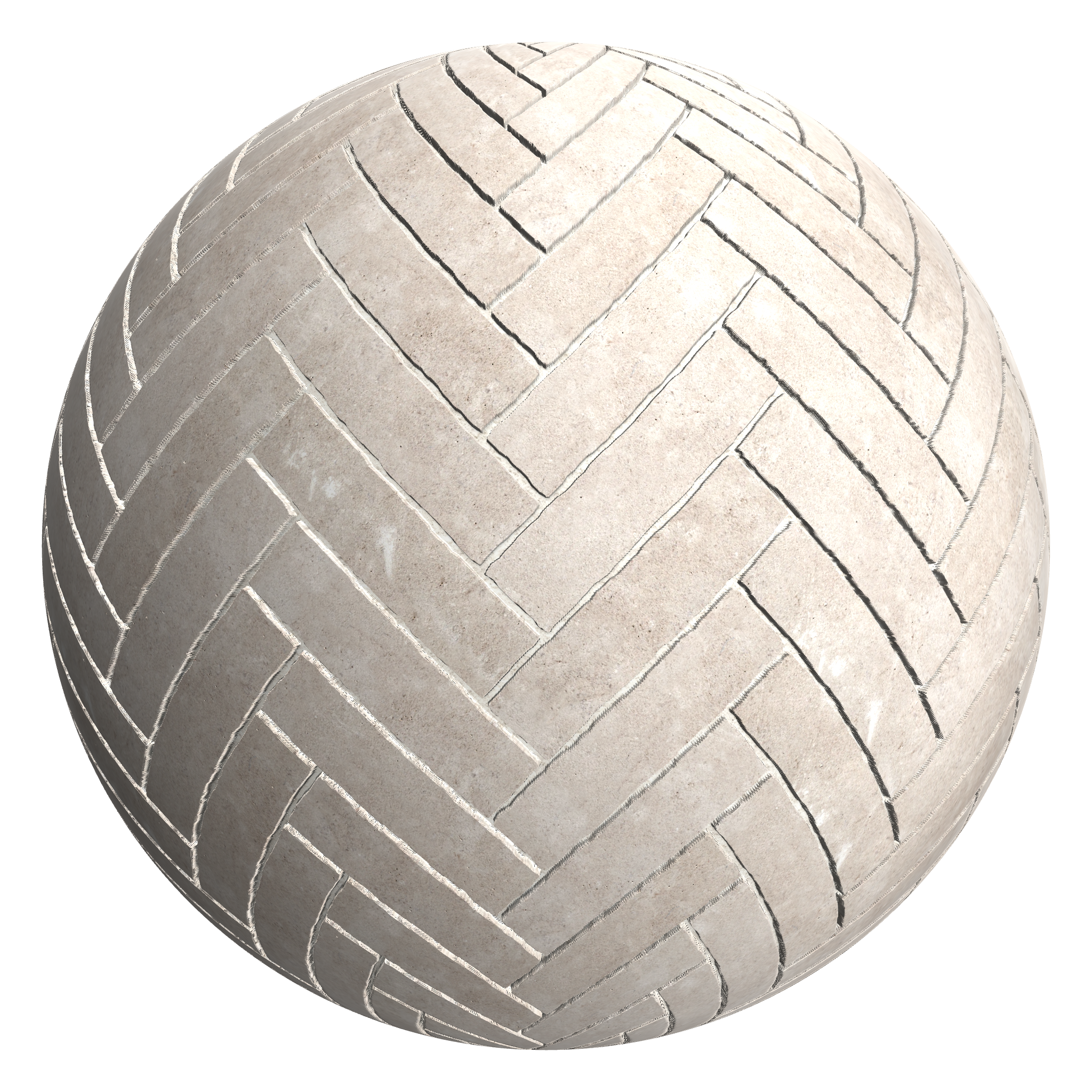 3D sphere preview of Limestone, Herringbone seamless texture