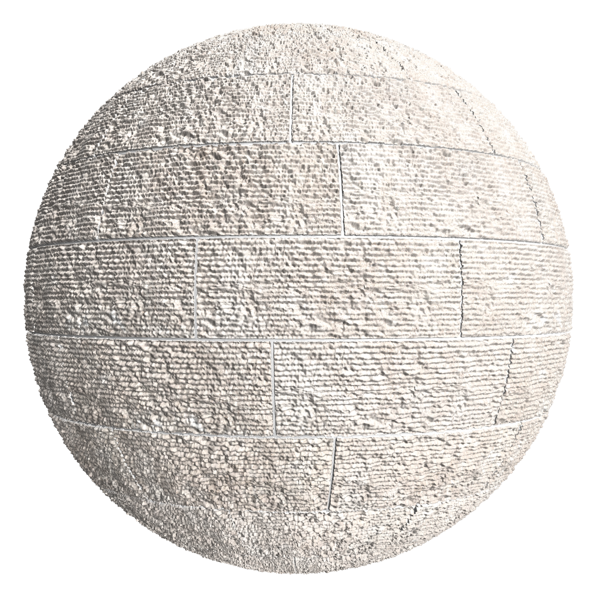 3D sphere preview of Grooved Limestone, Staggered seamless texture