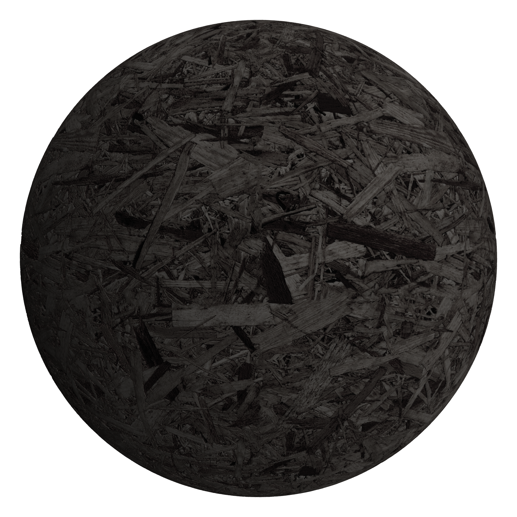 3D sphere preview of Oriented Strand Board (OSB) seamless texture