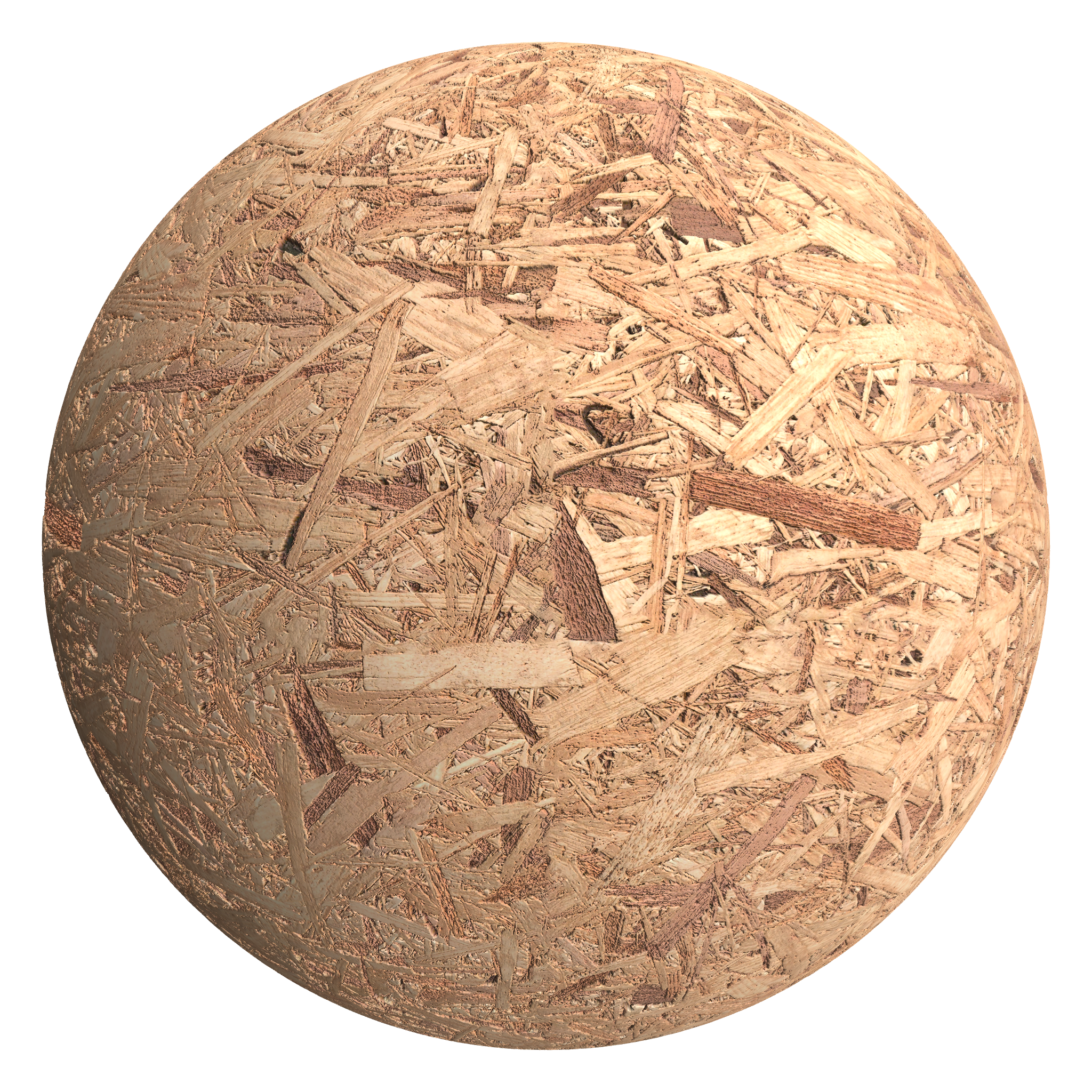 3D sphere preview of Oriented Strand Board (OSB) seamless texture