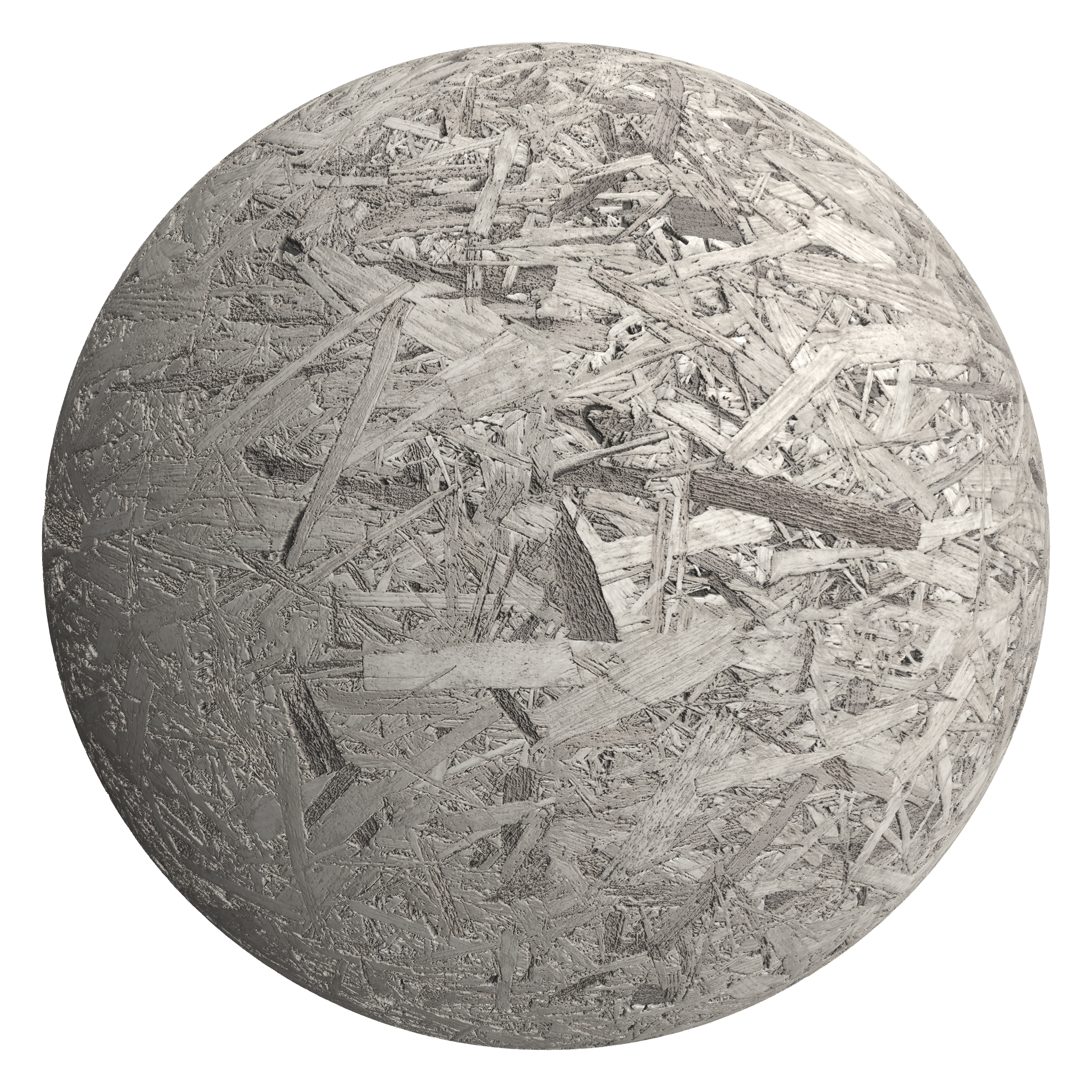 3D sphere preview of Oriented Strand Board (OSB) seamless texture