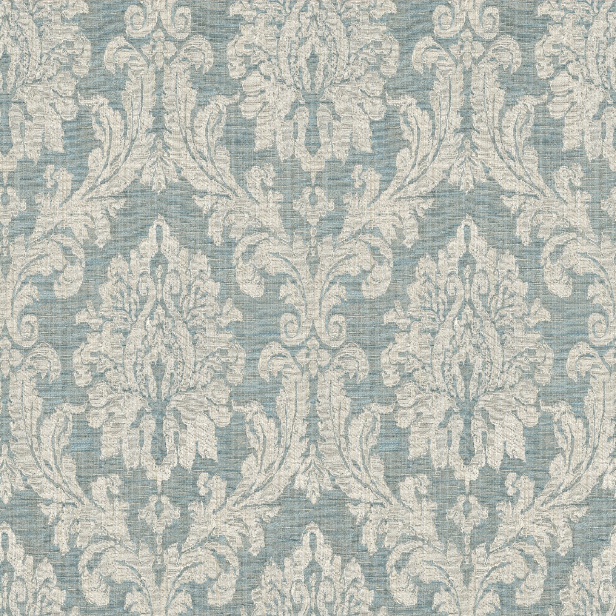 A seamless fabric texture with ornamental duckegg jacquard units arranged in a None pattern