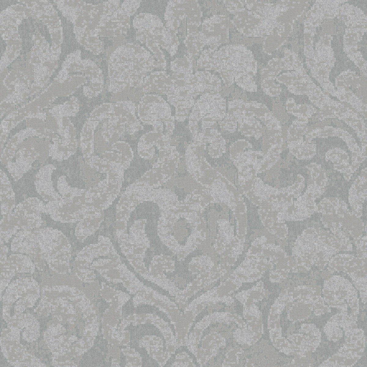 A seamless fabric texture with ornamental grey jacquard units arranged in a None pattern