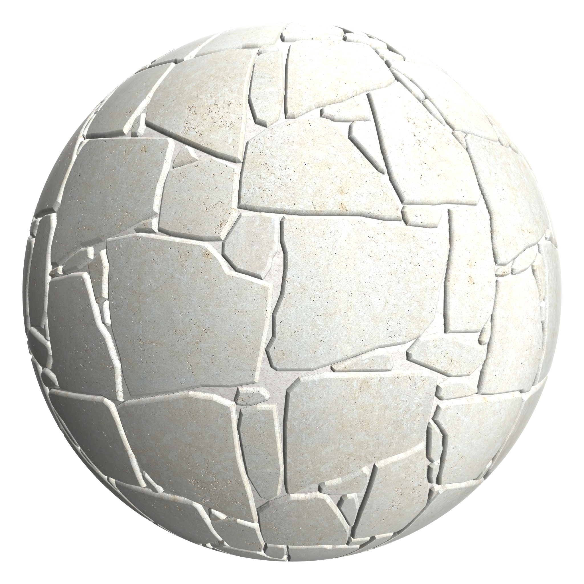 3D sphere preview of Reconstituted Stone, Drystone seamless texture