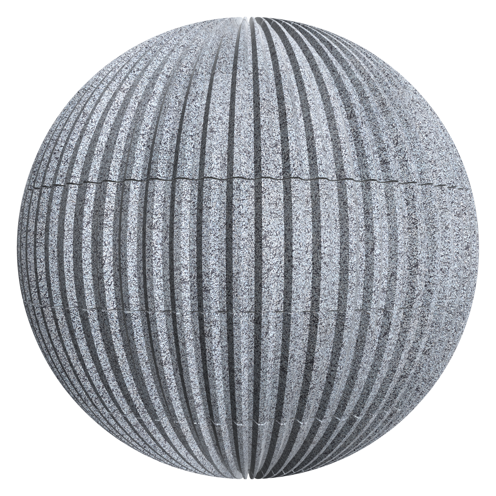 3D sphere preview of Corrugated Rough Felt Roof Tile Stack seamless texture