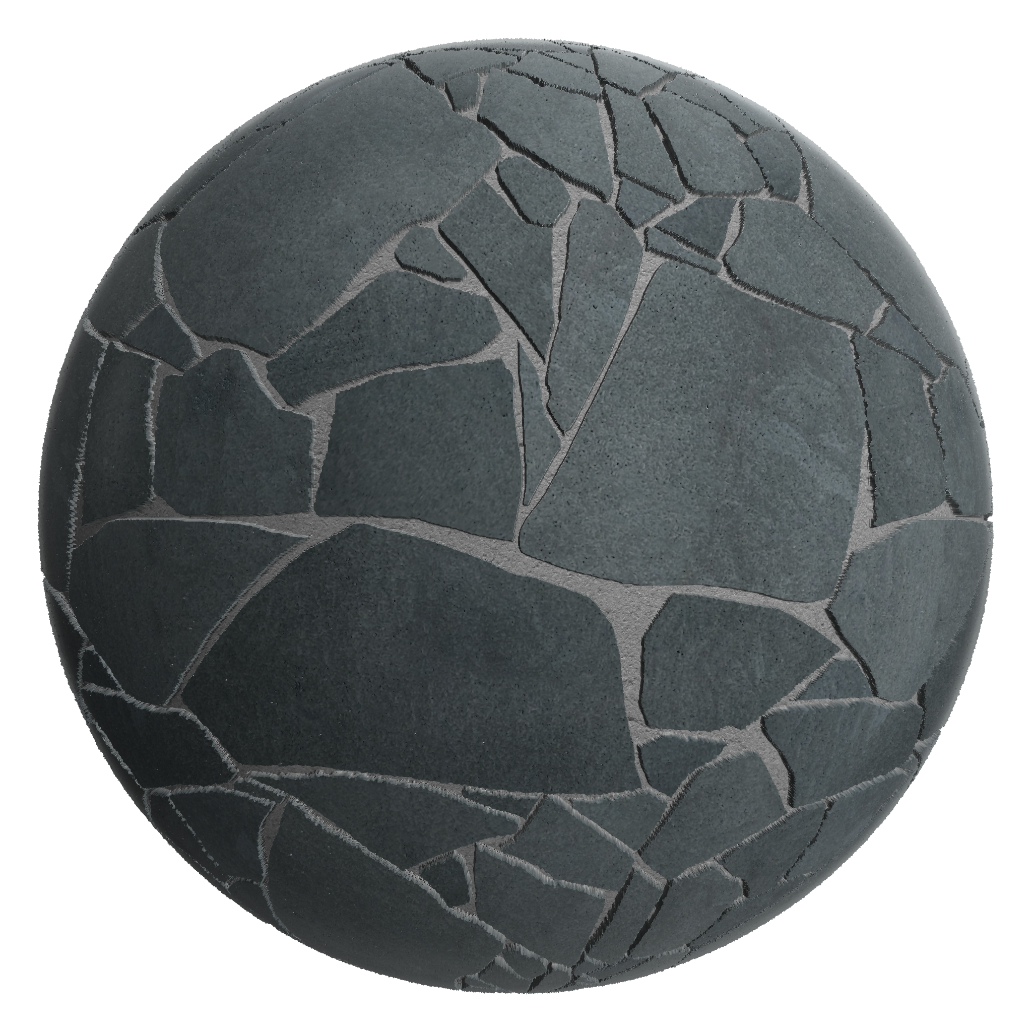 3D sphere preview of Slate, Crazy Paving seamless texture