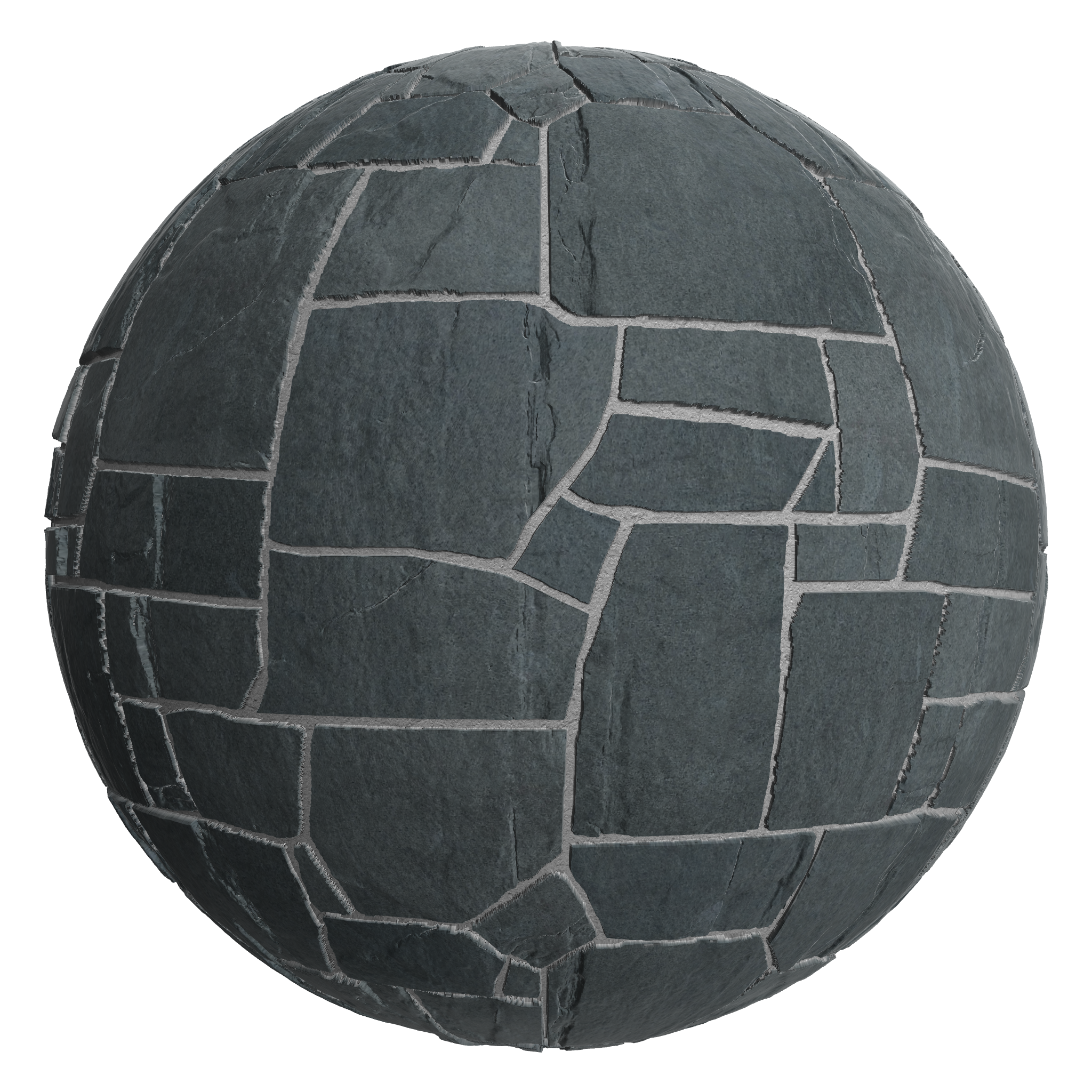 3D sphere preview of Riven Slate, Crazy Paving seamless texture