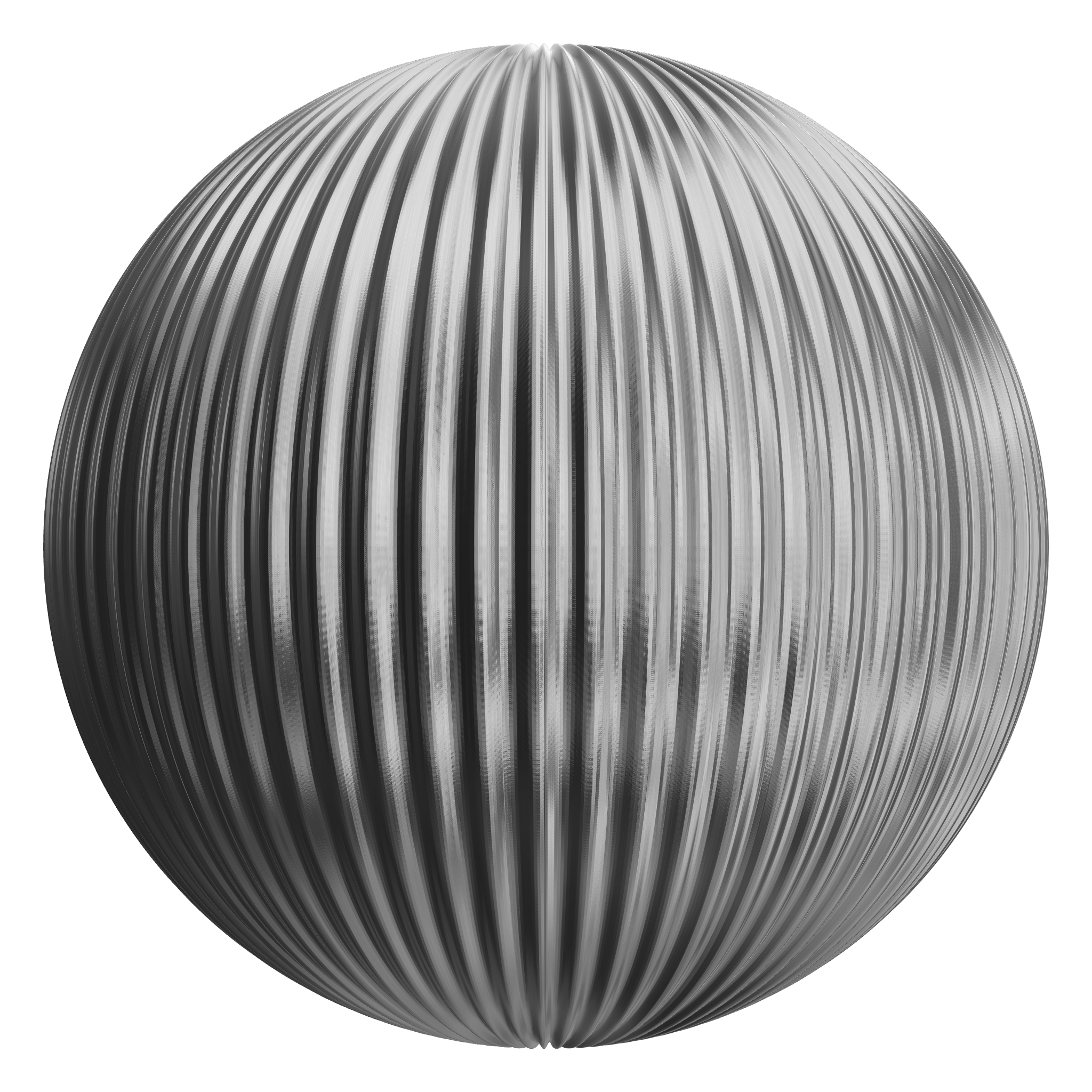 3D sphere preview of Corrugated Stainless Steel seamless texture