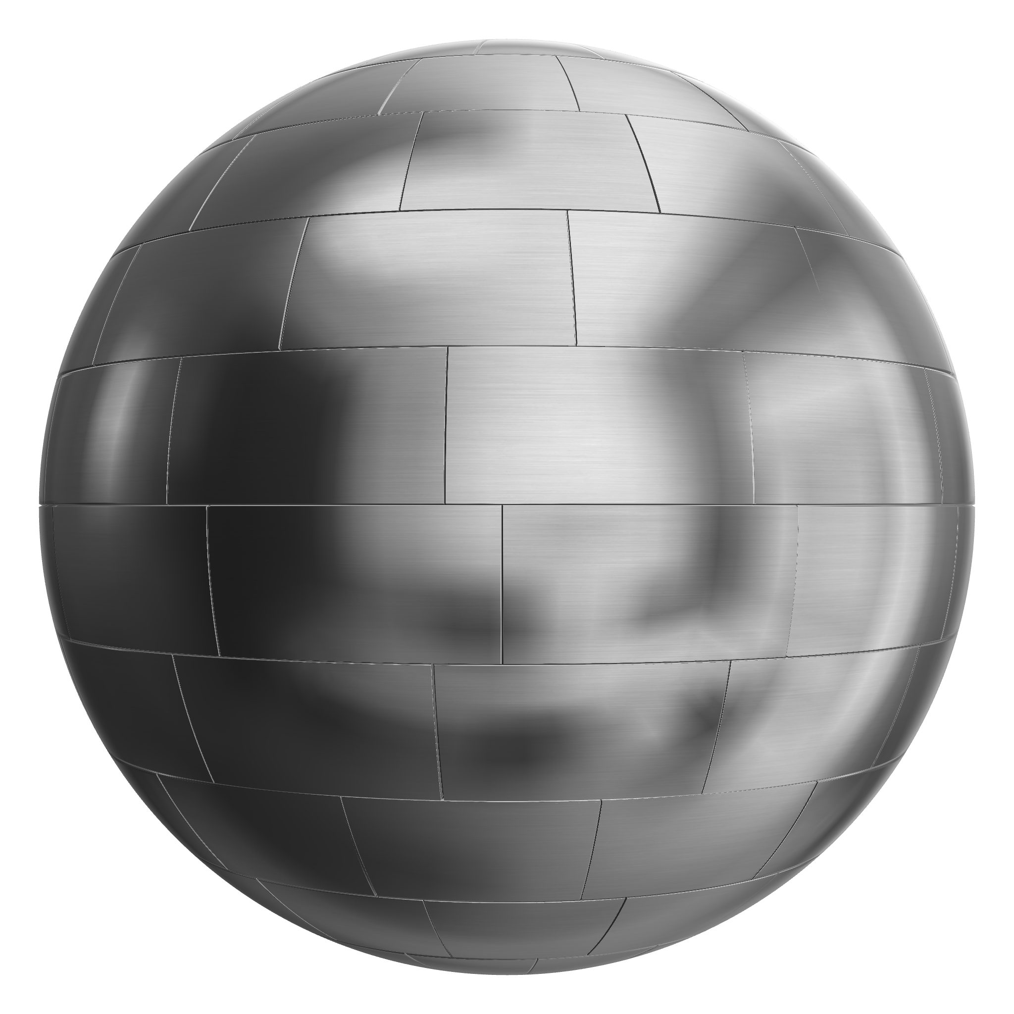 3D sphere preview of Stainless Steel, Staggered seamless texture