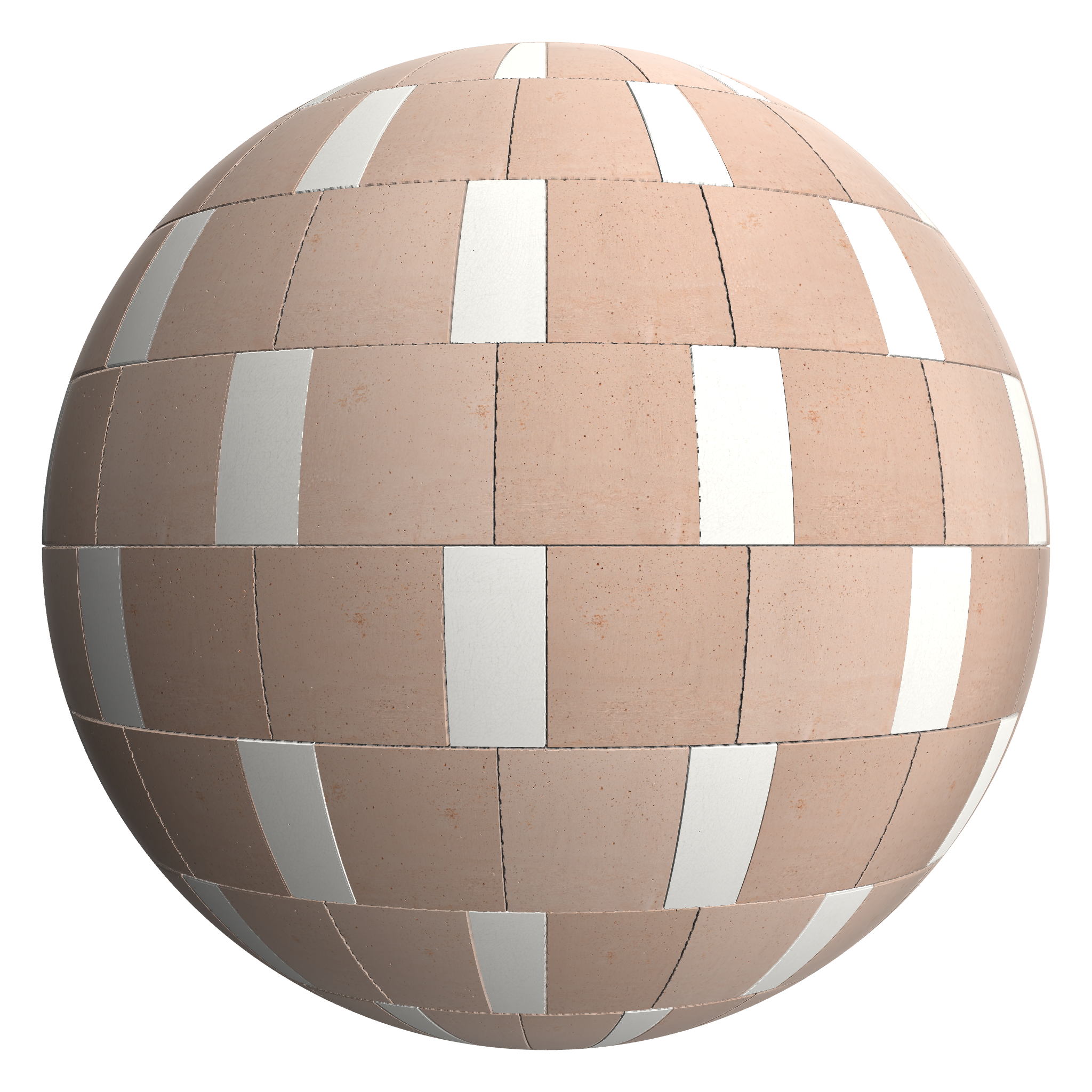 3D sphere preview of Terracotta Tile, Távora seamless texture