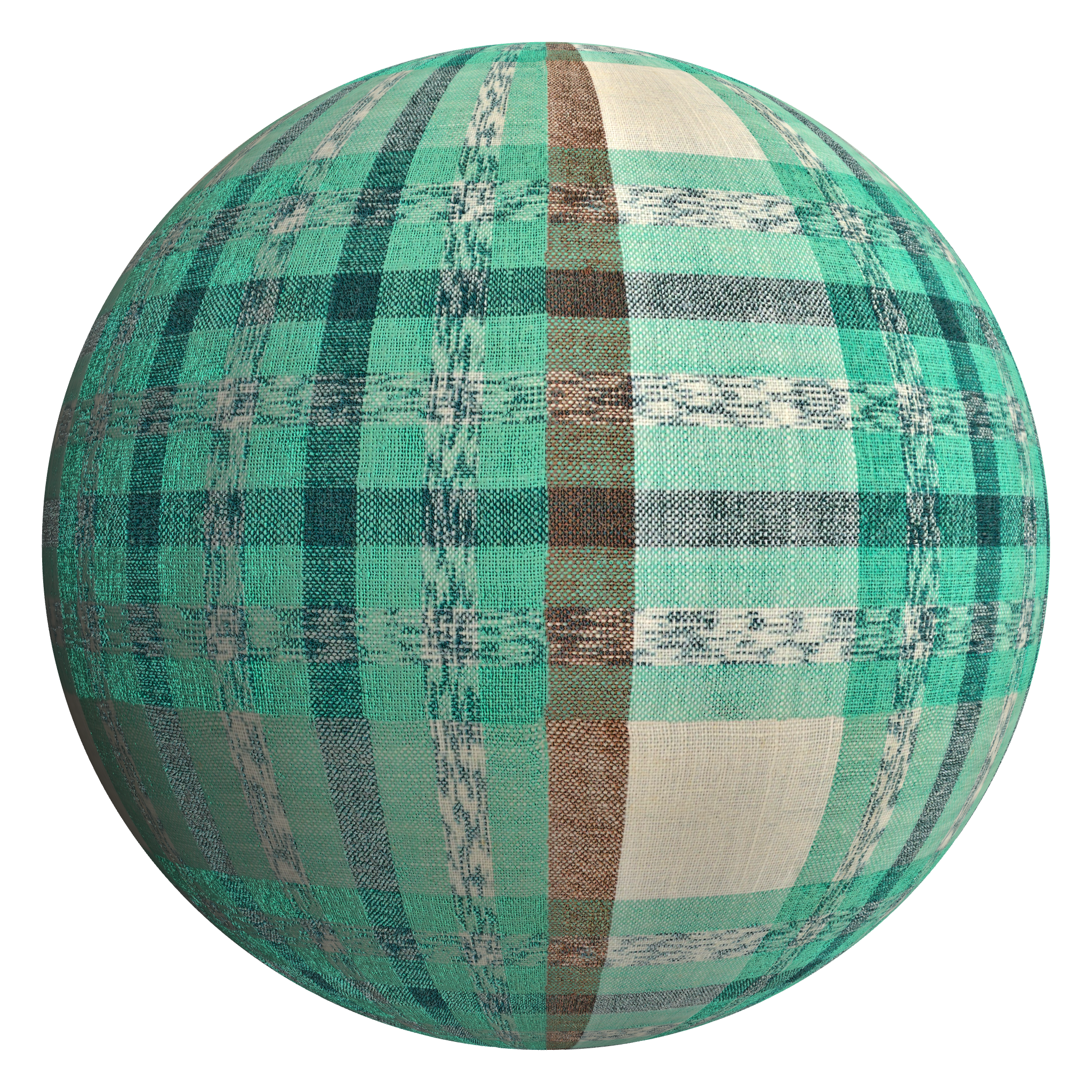 3D sphere preview of Turquoise Plaid Textile seamless texture