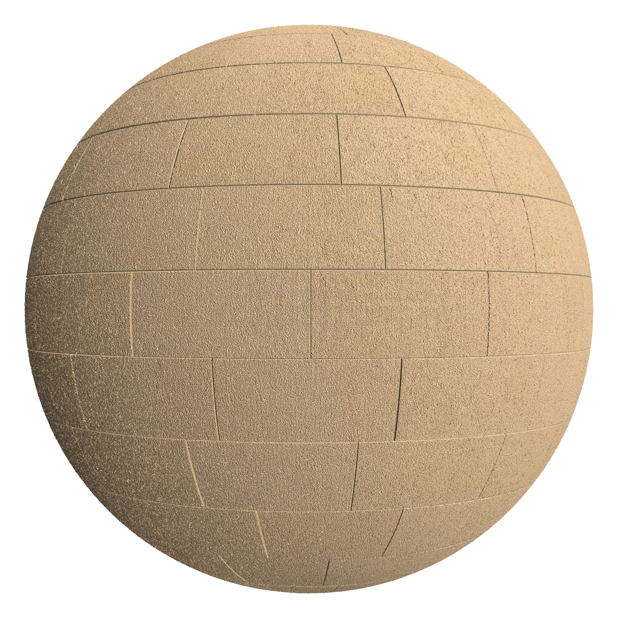 3D sphere preview of Wood Fibre Insulation, Staggered seamless texture