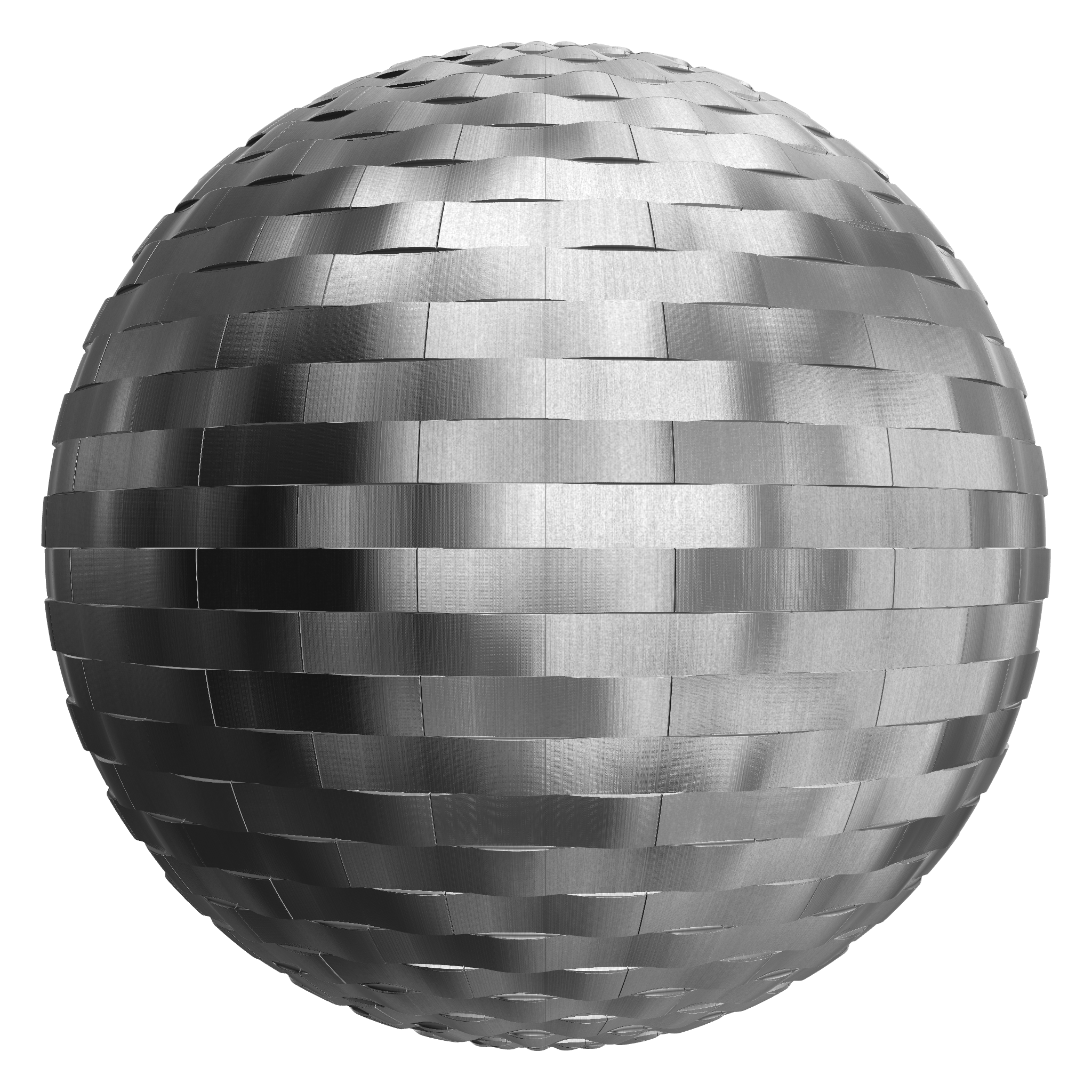 3D sphere preview of Undulating Aluminium, Stretcher seamless texture