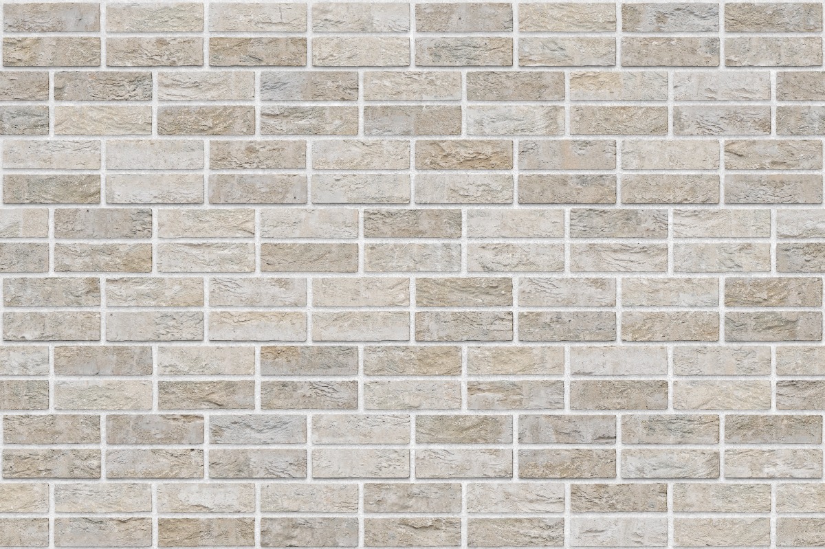 A seamless brick texture with buff units arranged in a Double Stretcher pattern