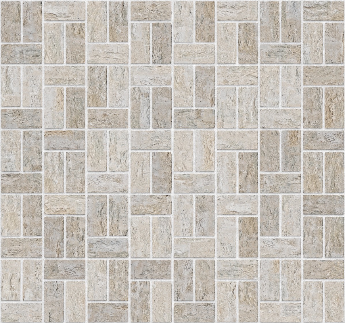 A seamless brick texture with buff units arranged in a Single Basketweave pattern