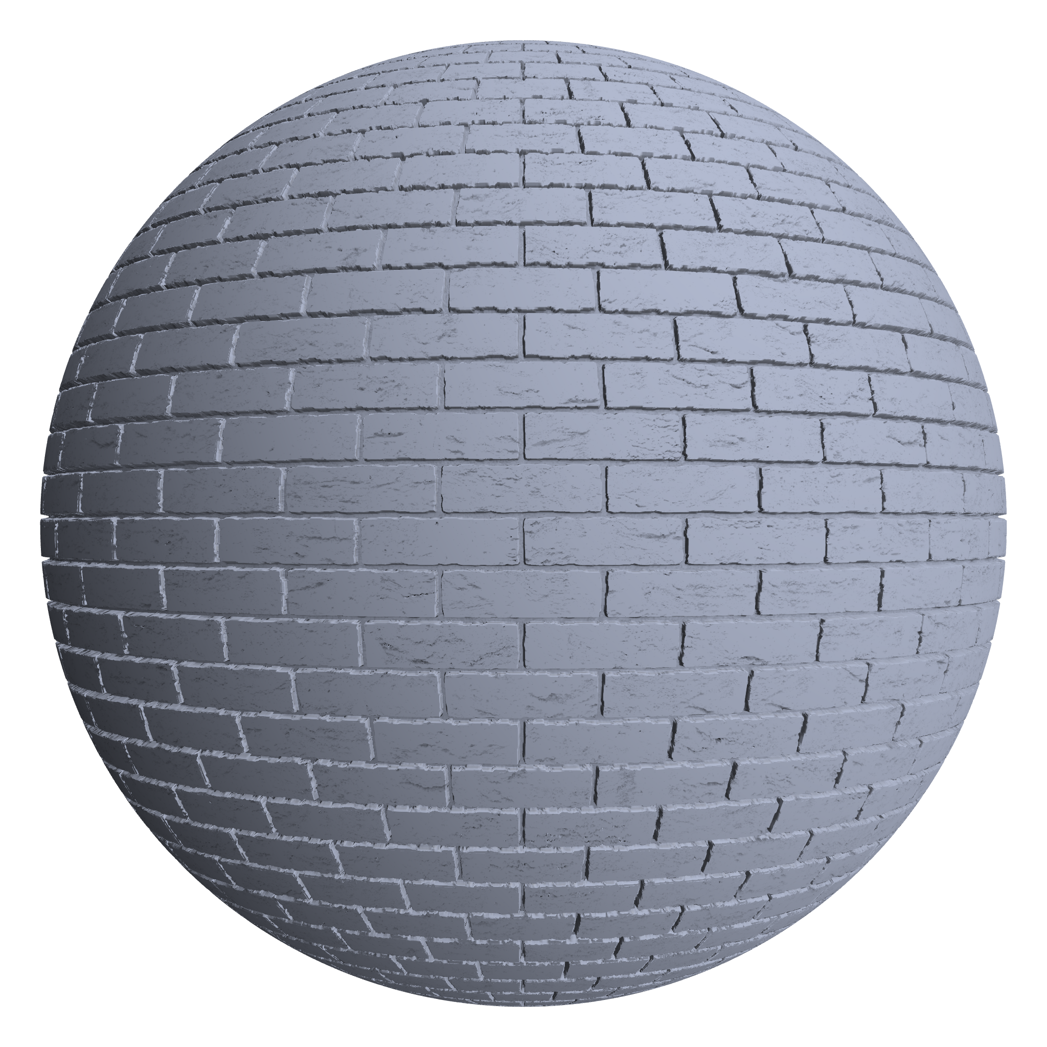 3D sphere preview of Painted Brick, Stretcher seamless texture
