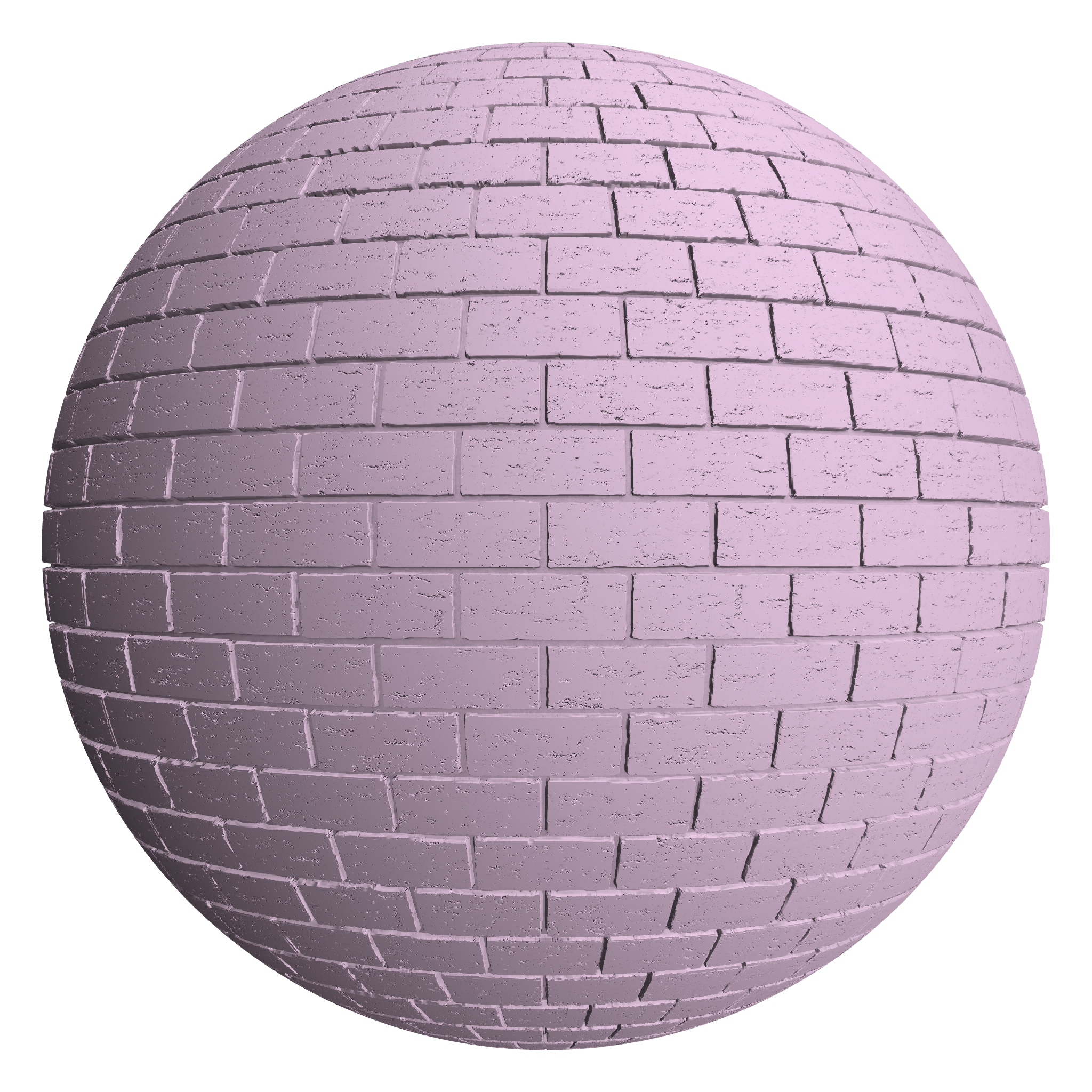 3D sphere preview of Painted Brick, Stretcher seamless texture