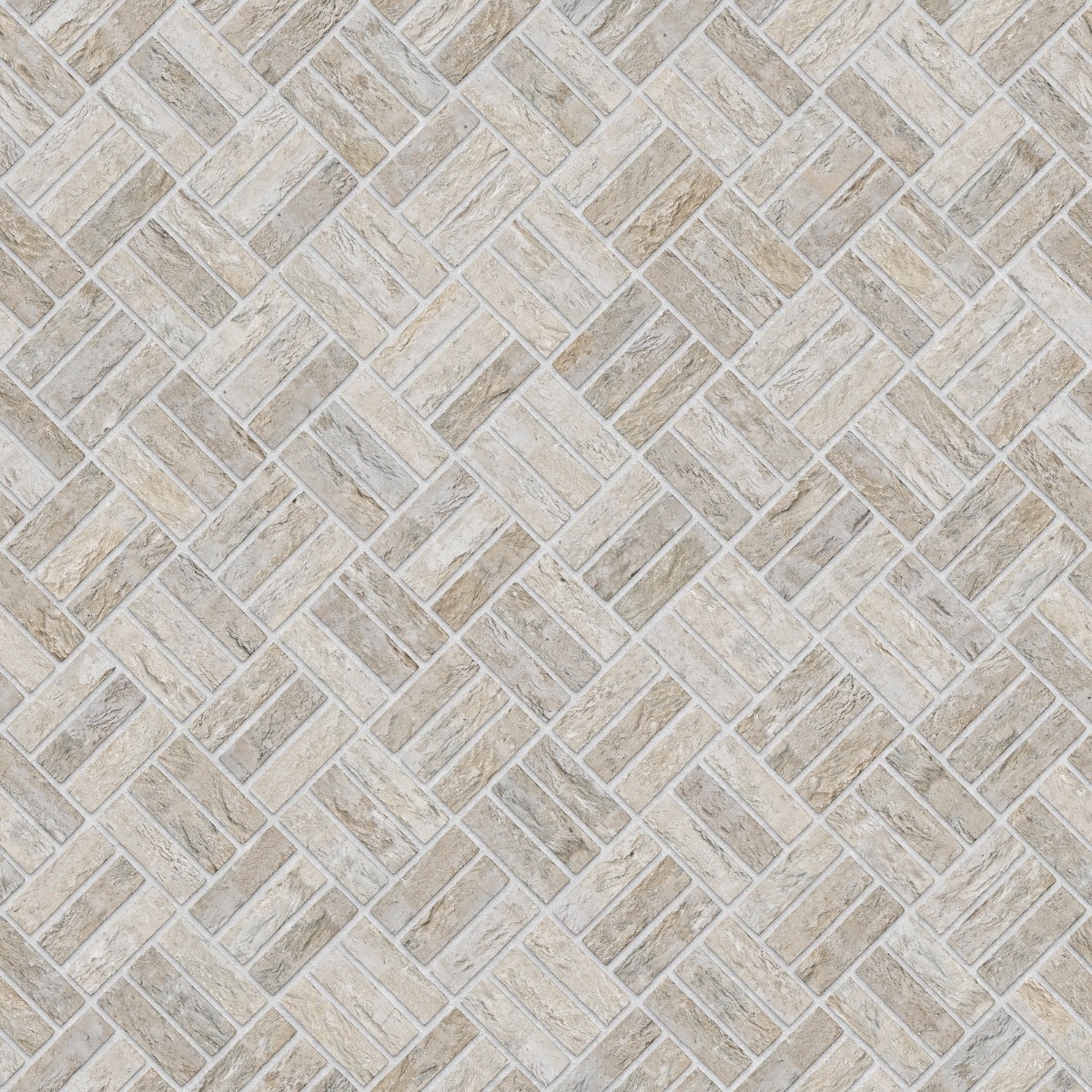 A seamless brick texture with buff units arranged in a Triple Herringbone pattern