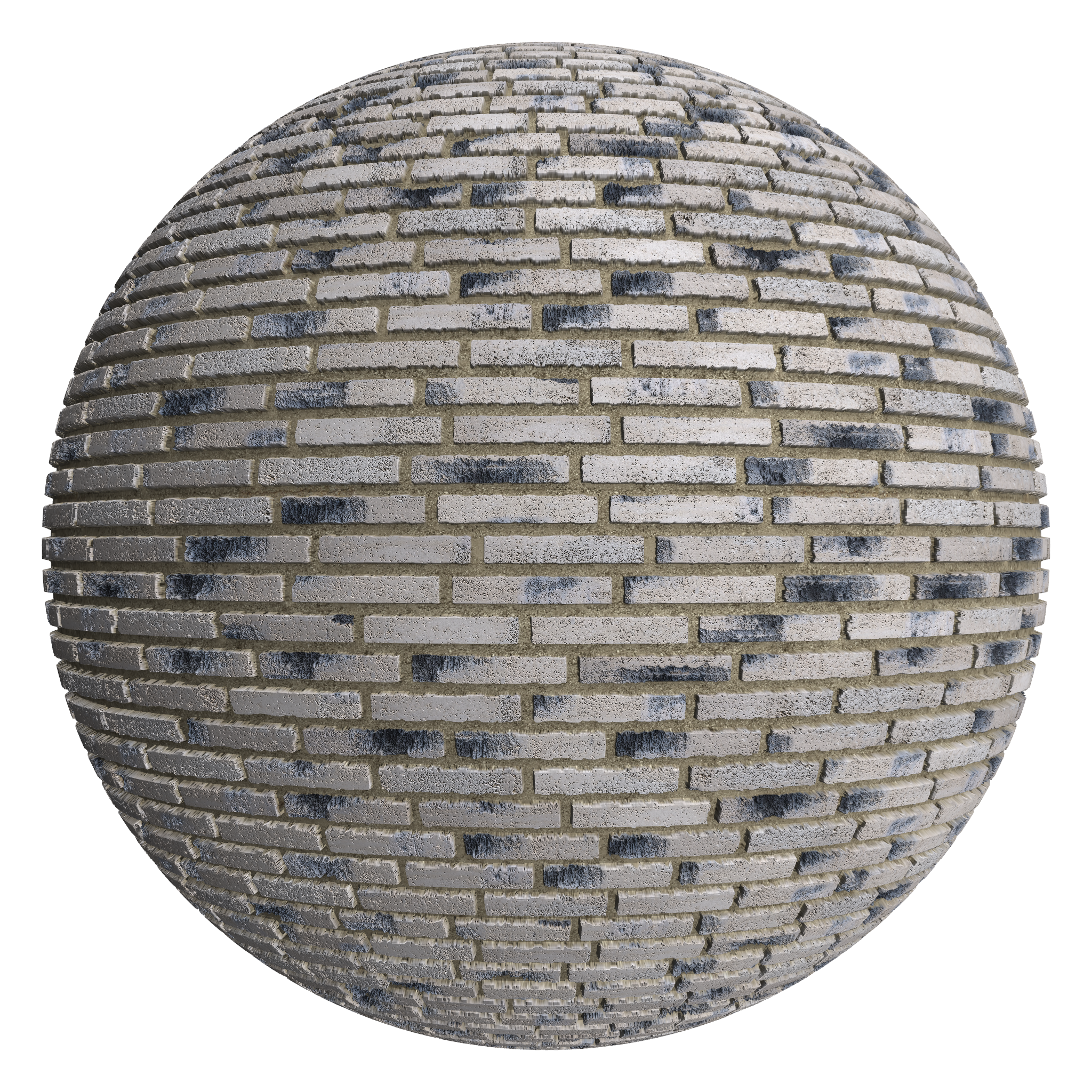 3D sphere preview of Charcoal Brick Staggered seamless texture