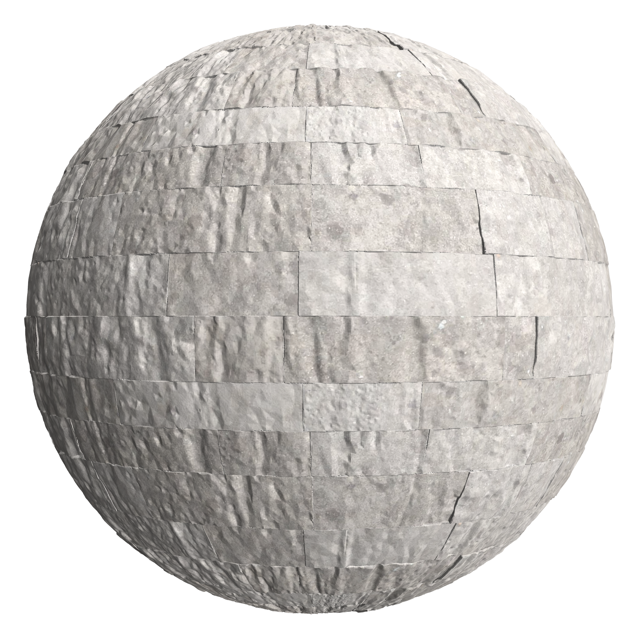 3D sphere preview of Rough Textured Concrete, Ashlar seamless texture