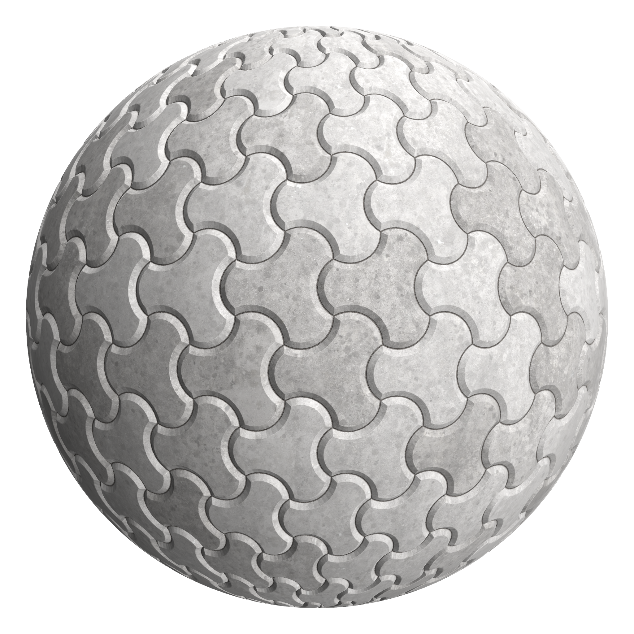 3D sphere preview of Concrete, Propeller Pavers seamless texture
